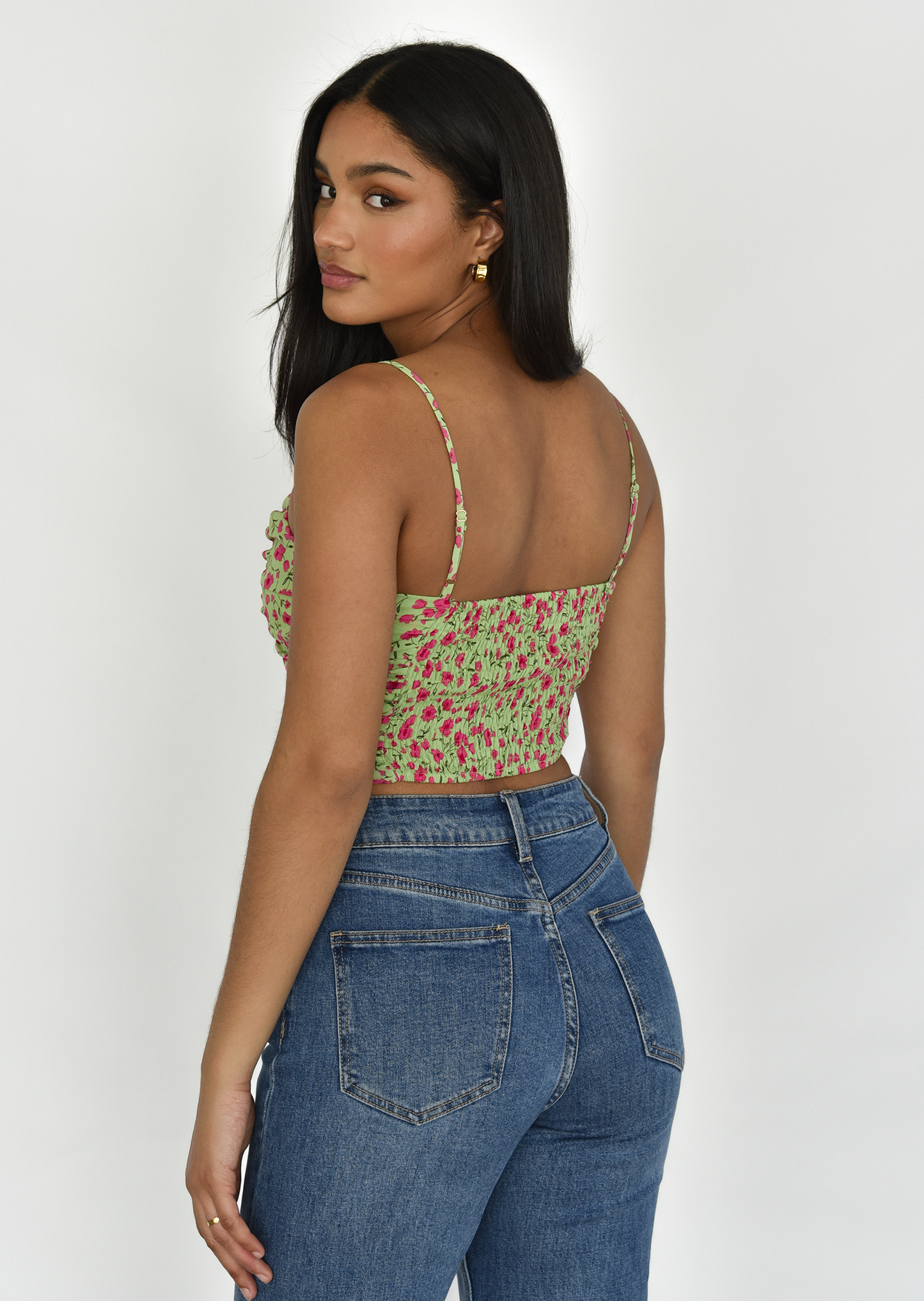 Crop top à imprimé fleurs