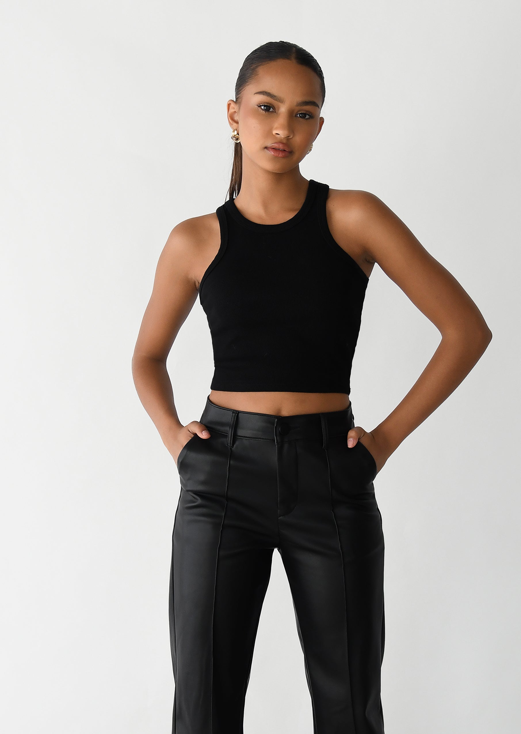 Faux Leather Straight Leg Pants – Sas and Rose