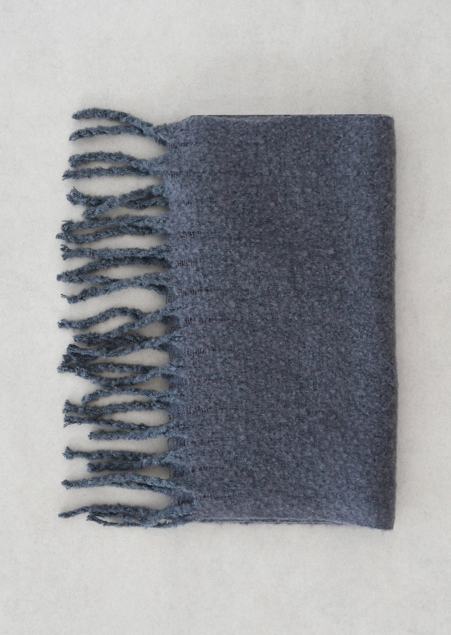 Fringed wool-blend scarf 