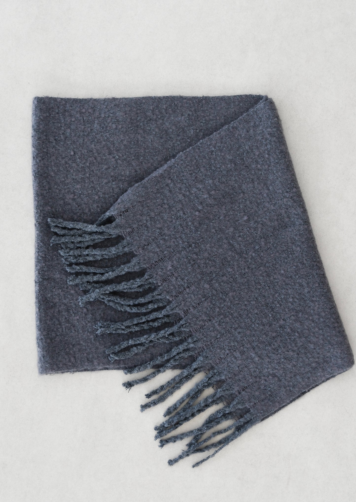 Fringed wool-blend scarf 