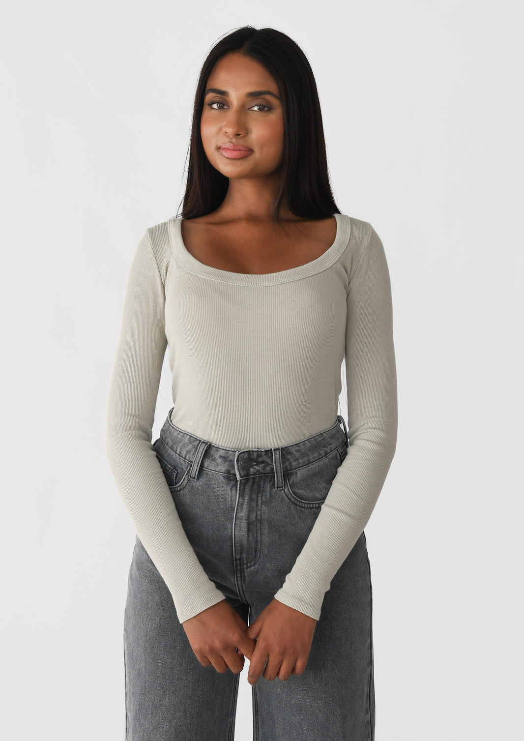 Cotton long-sleeved top