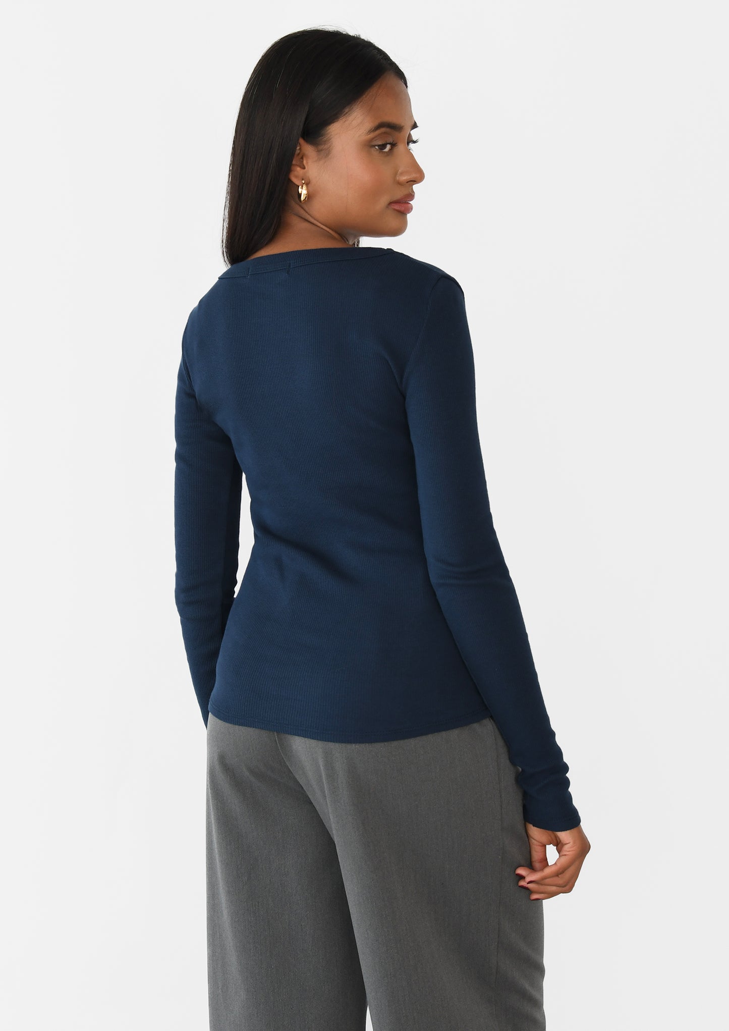 Cotton long-sleeved top