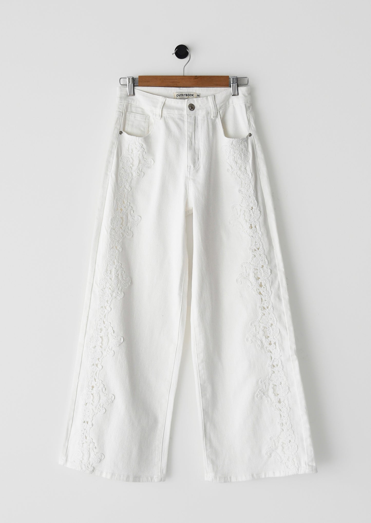 Jean wide-leg brodé