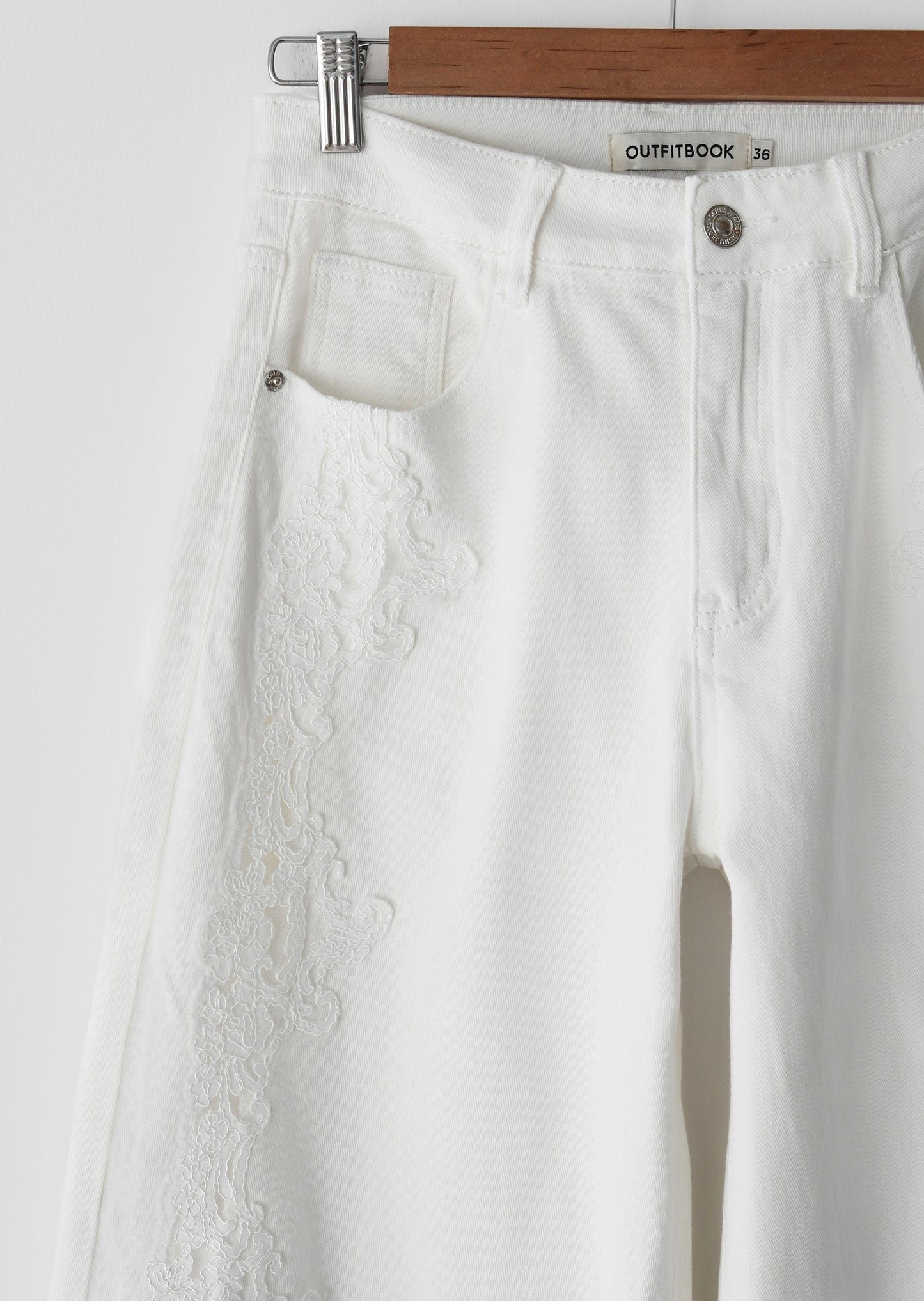 Jean wide-leg brodé