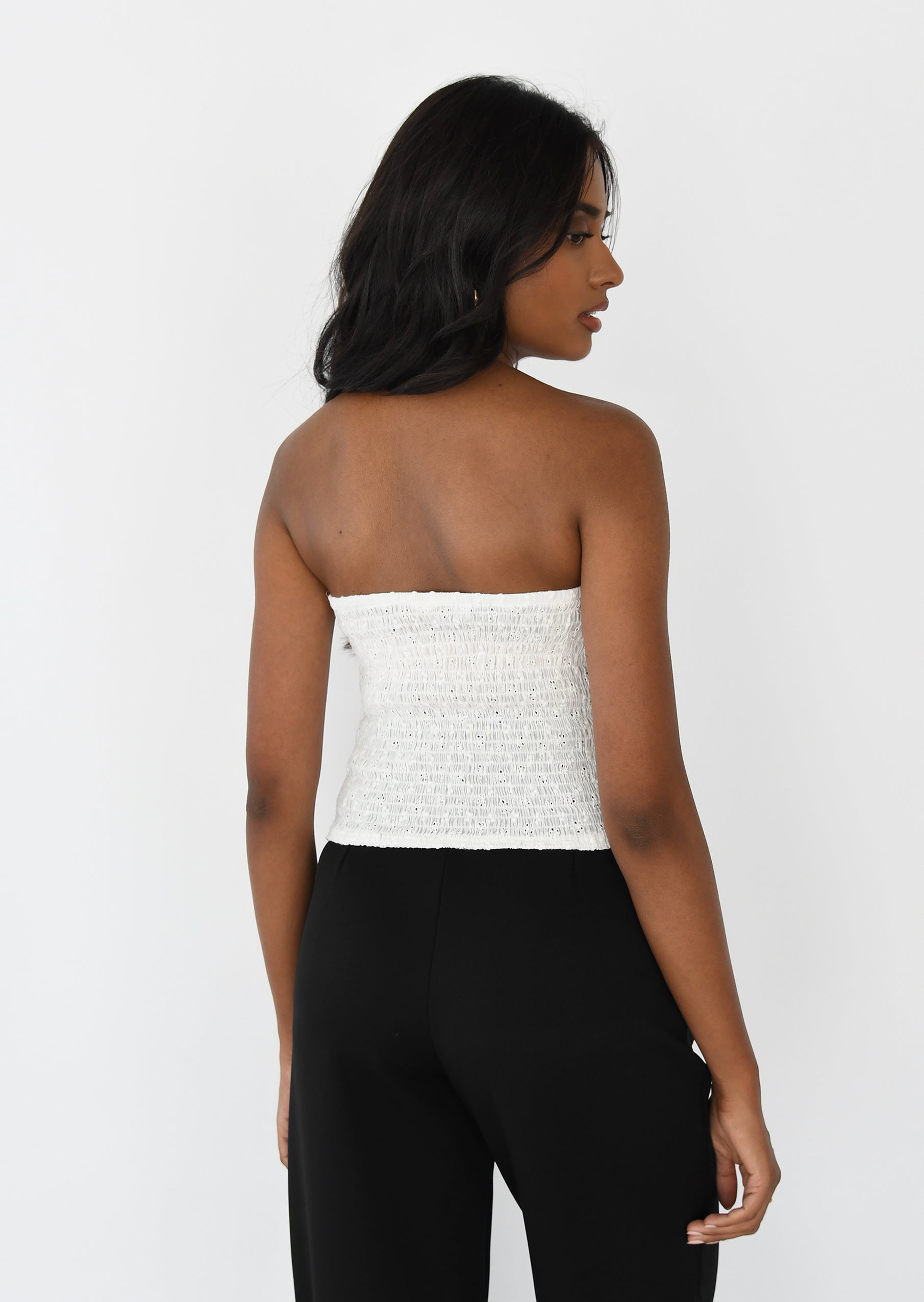 Top bustier broderie – - Main Image