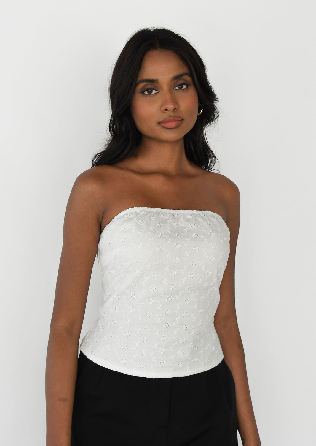 Top bustier broderie