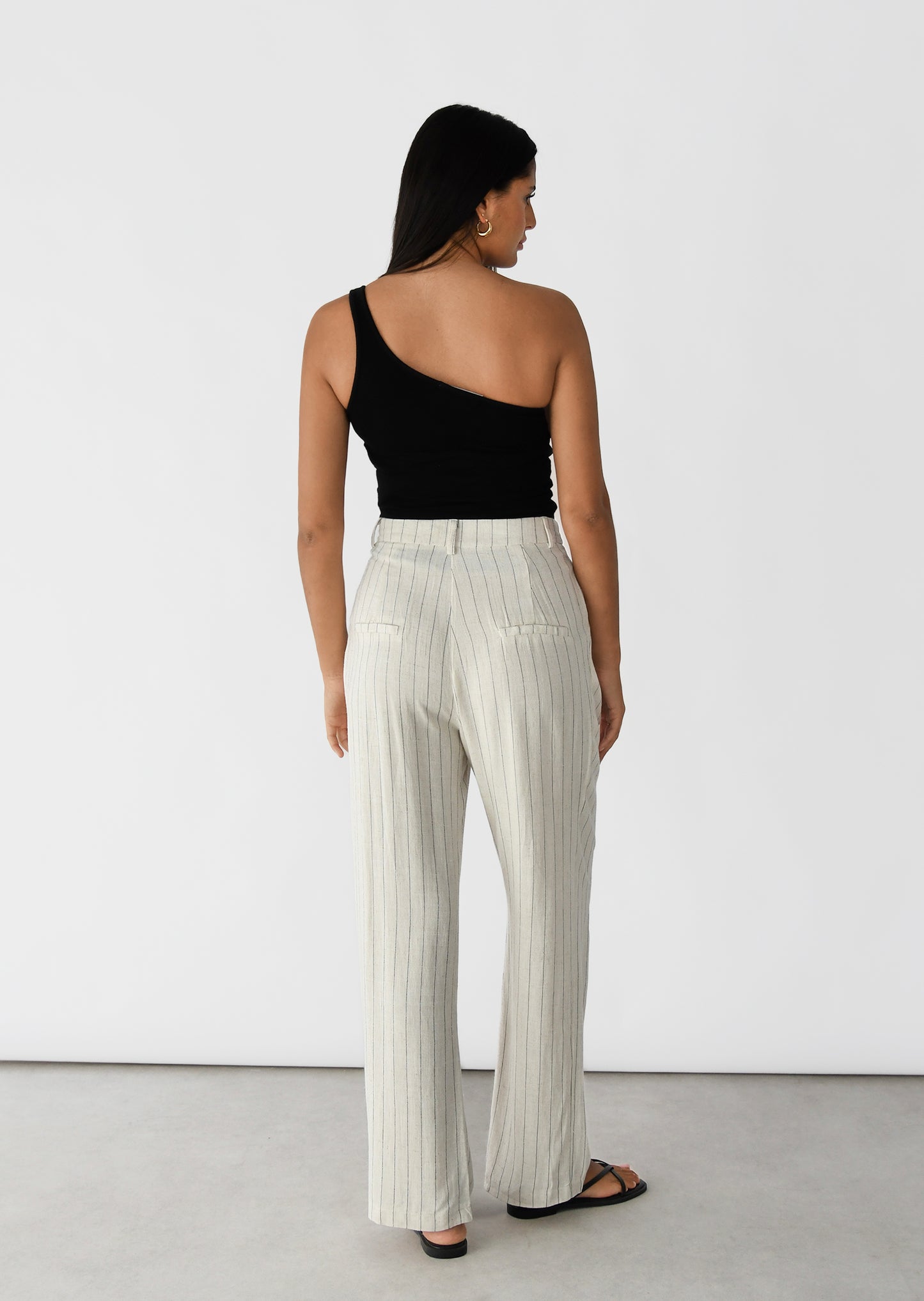 Pantalon en lin à rayures