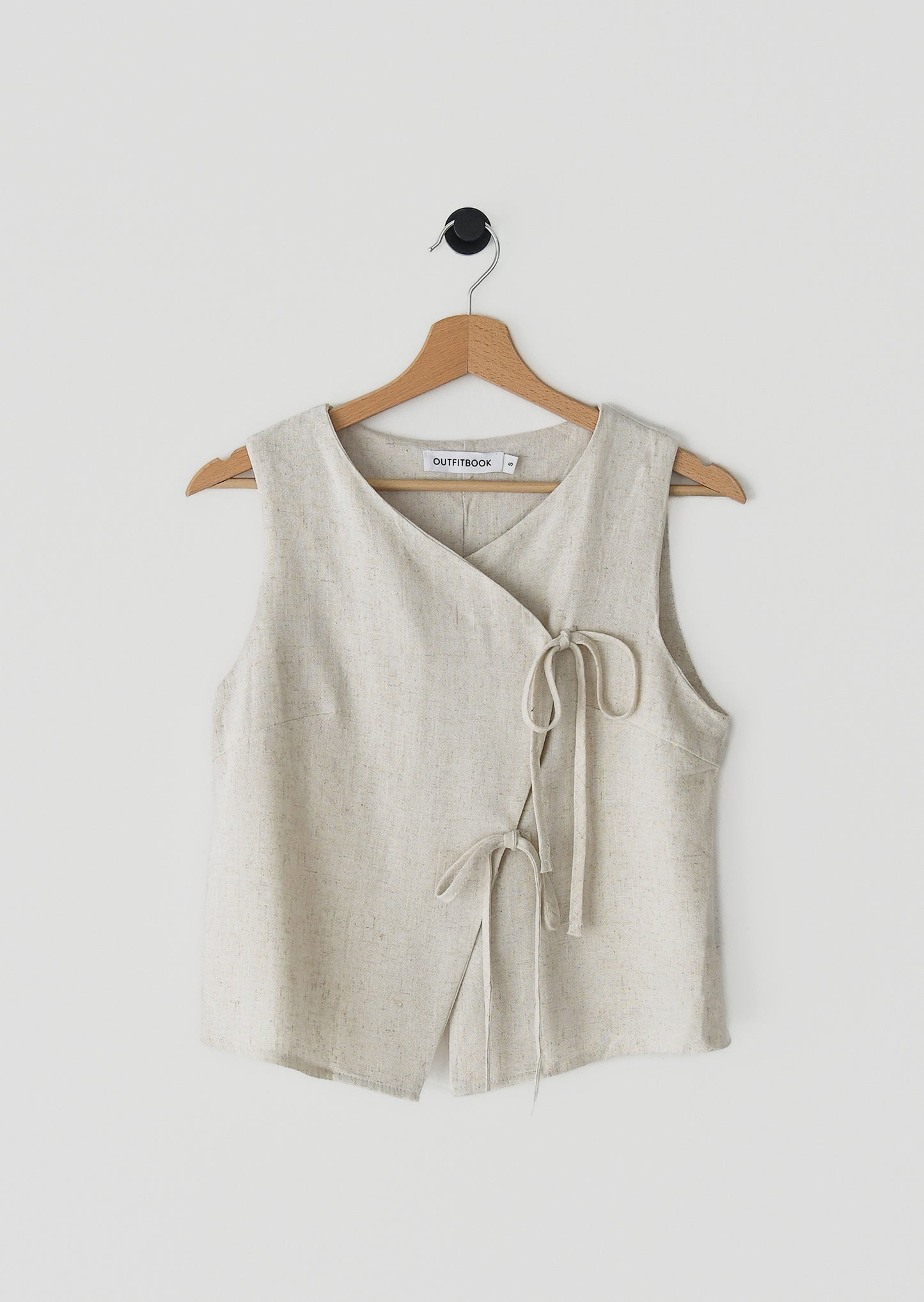 Linen blend tie vest 