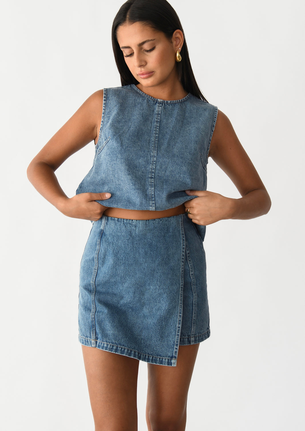 Denim skort