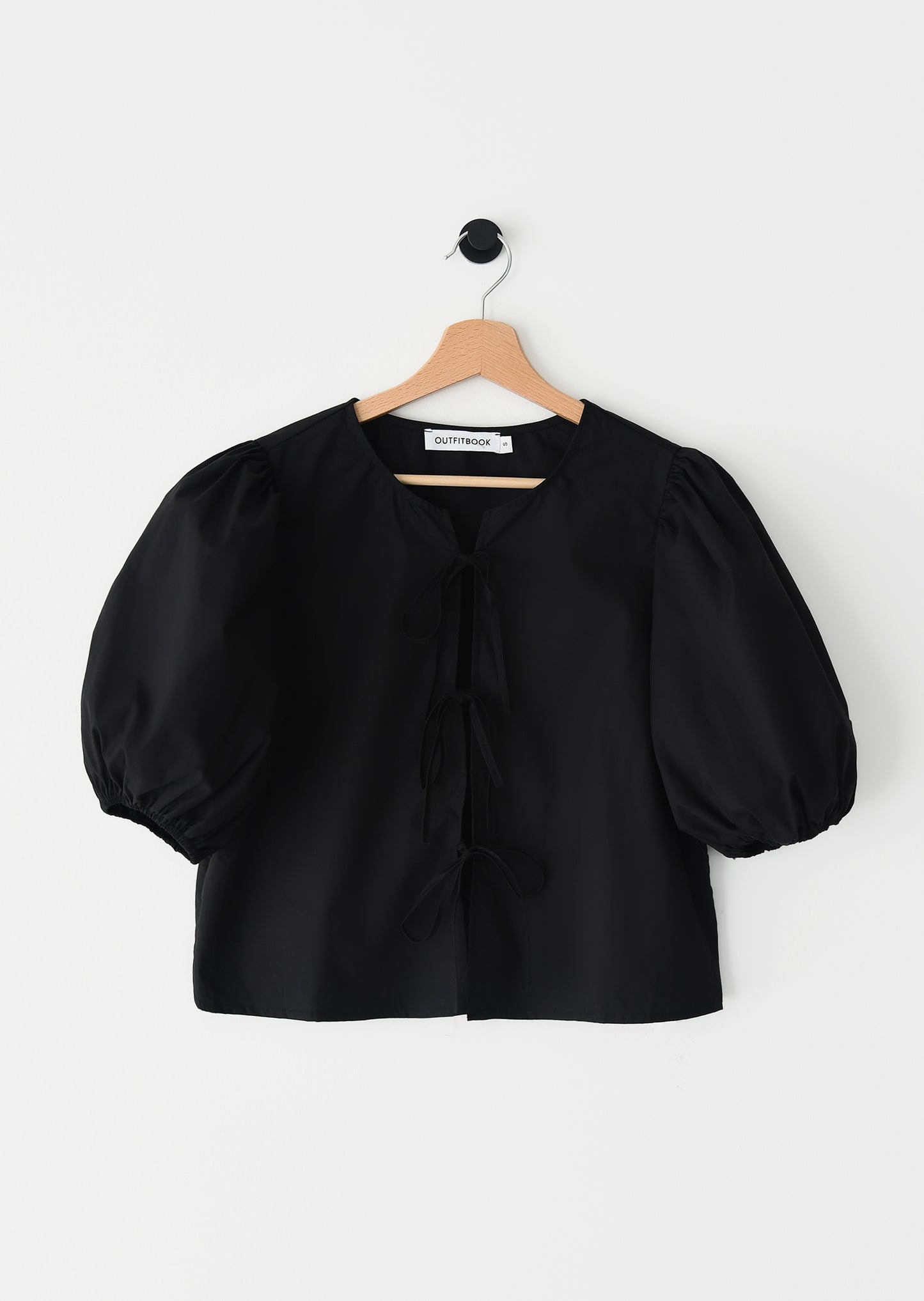 Puff sleeve tie blouse 