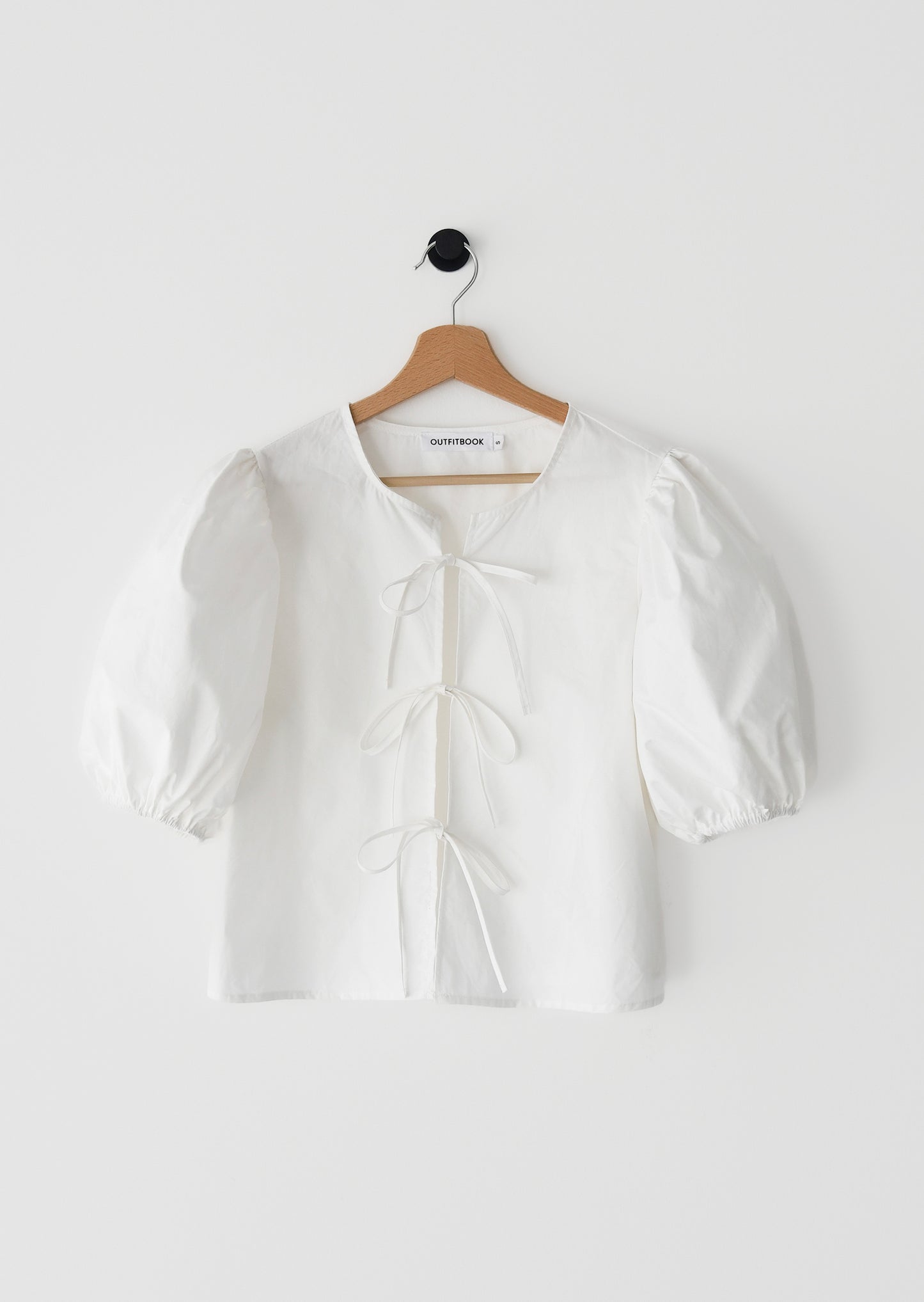 Puff sleeve tie blouse 