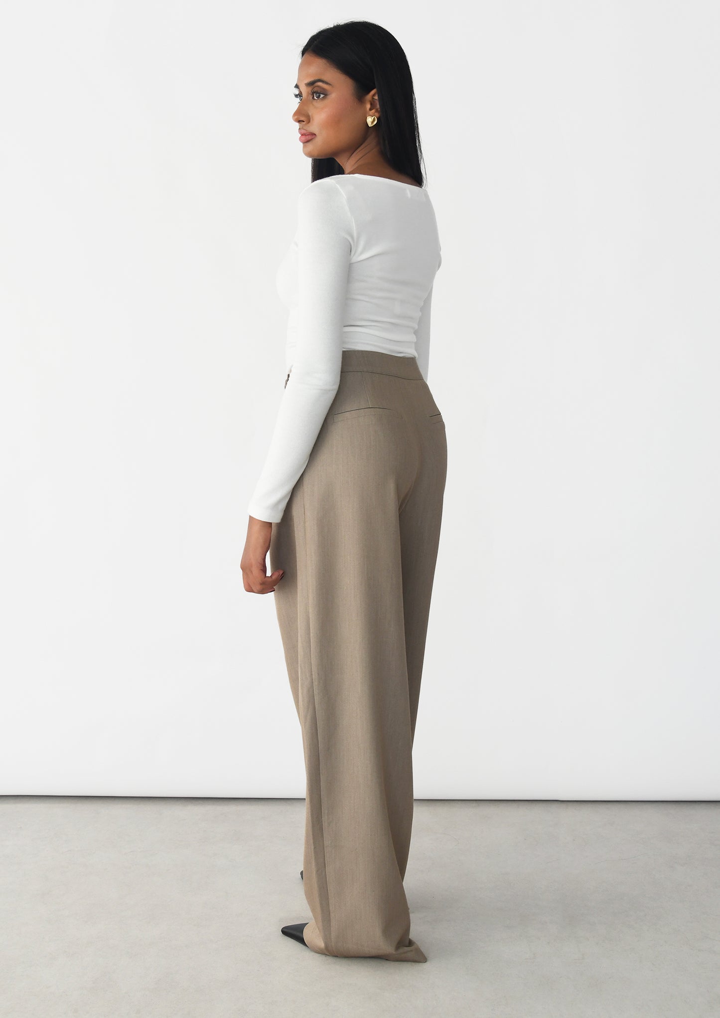 Wideleg pleated trousers