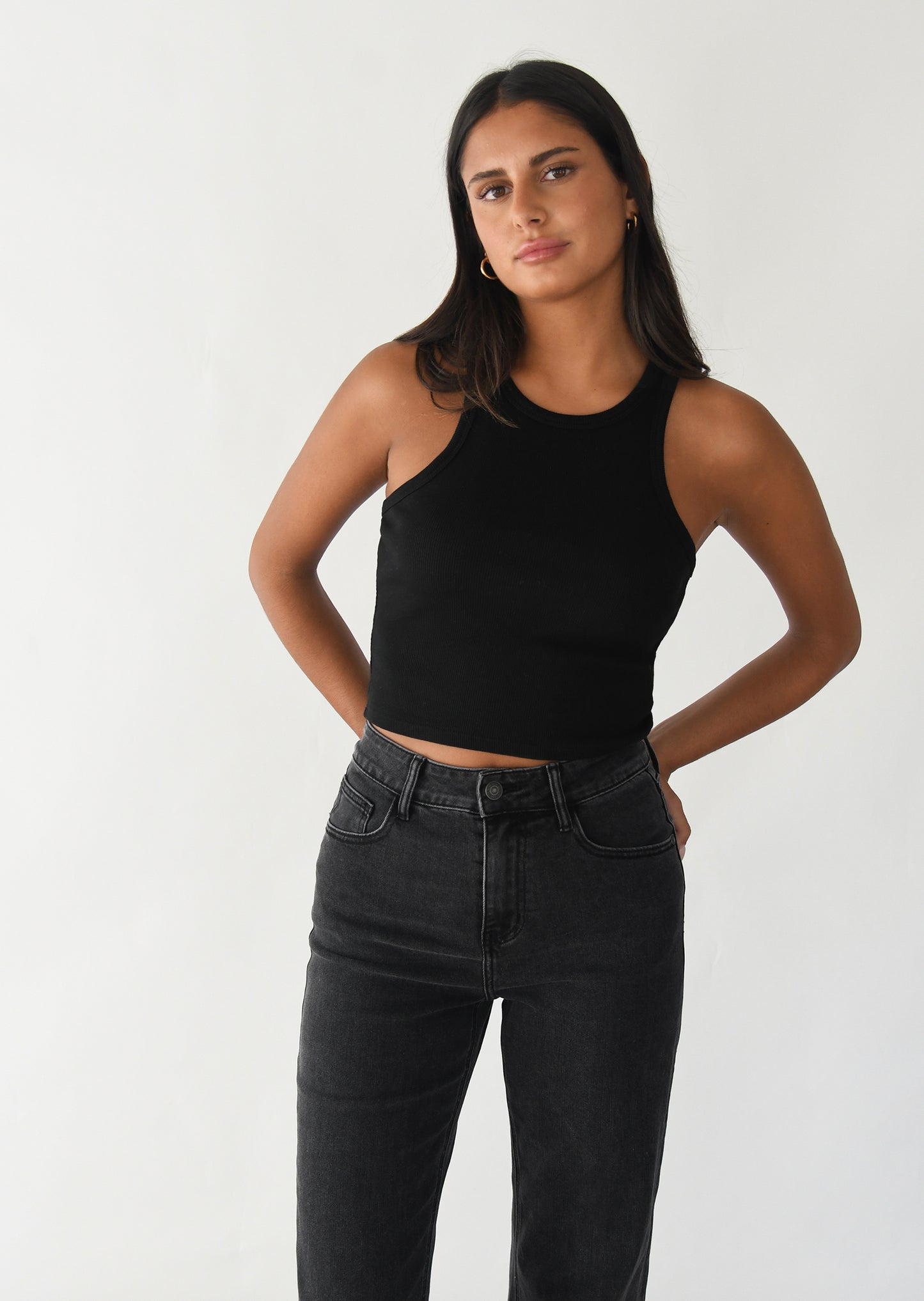 Dad jeans gris oscuro