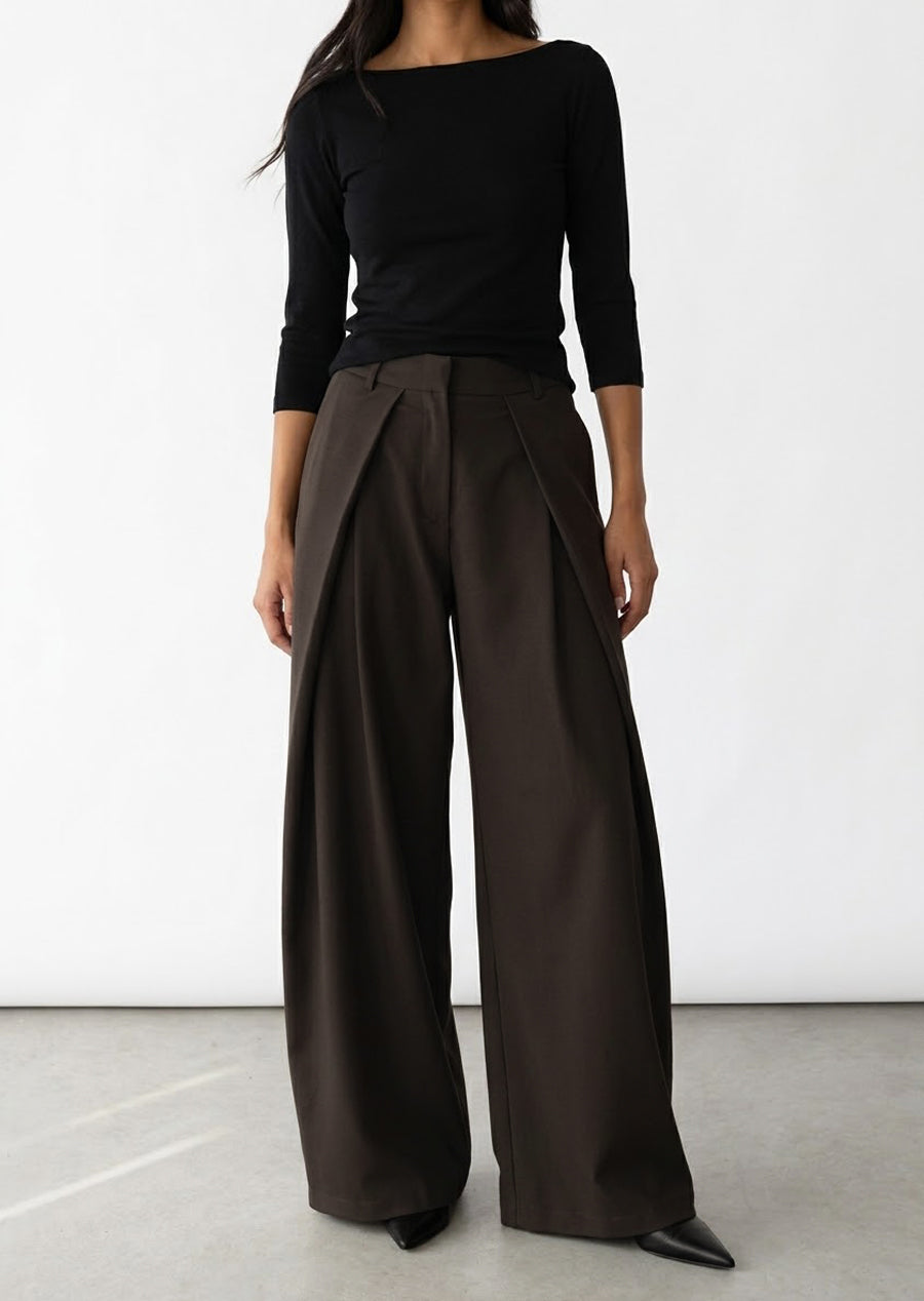 Pantalon large plissé