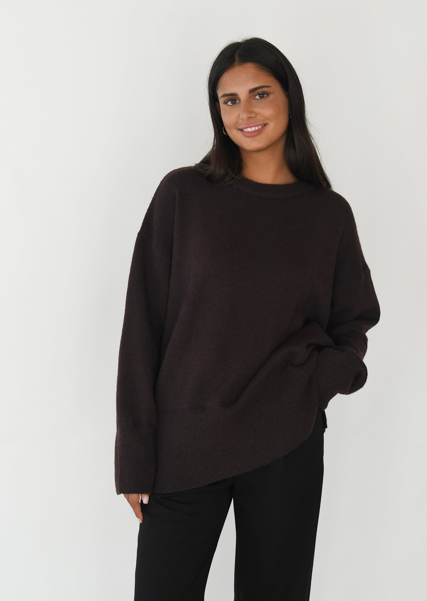 Pull oversize en maille fendu sur les côtés