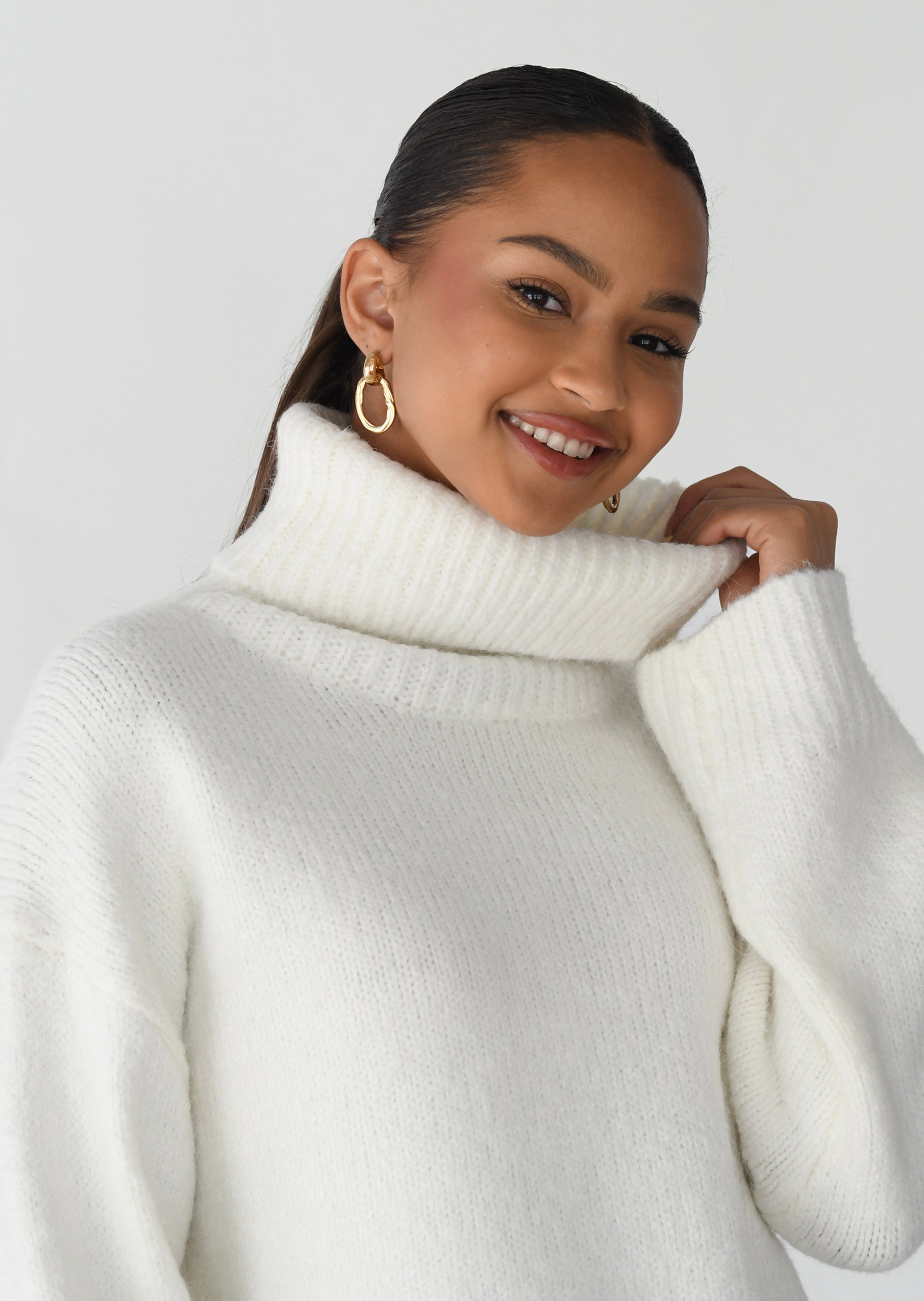 Turtleneck knit sweater sale