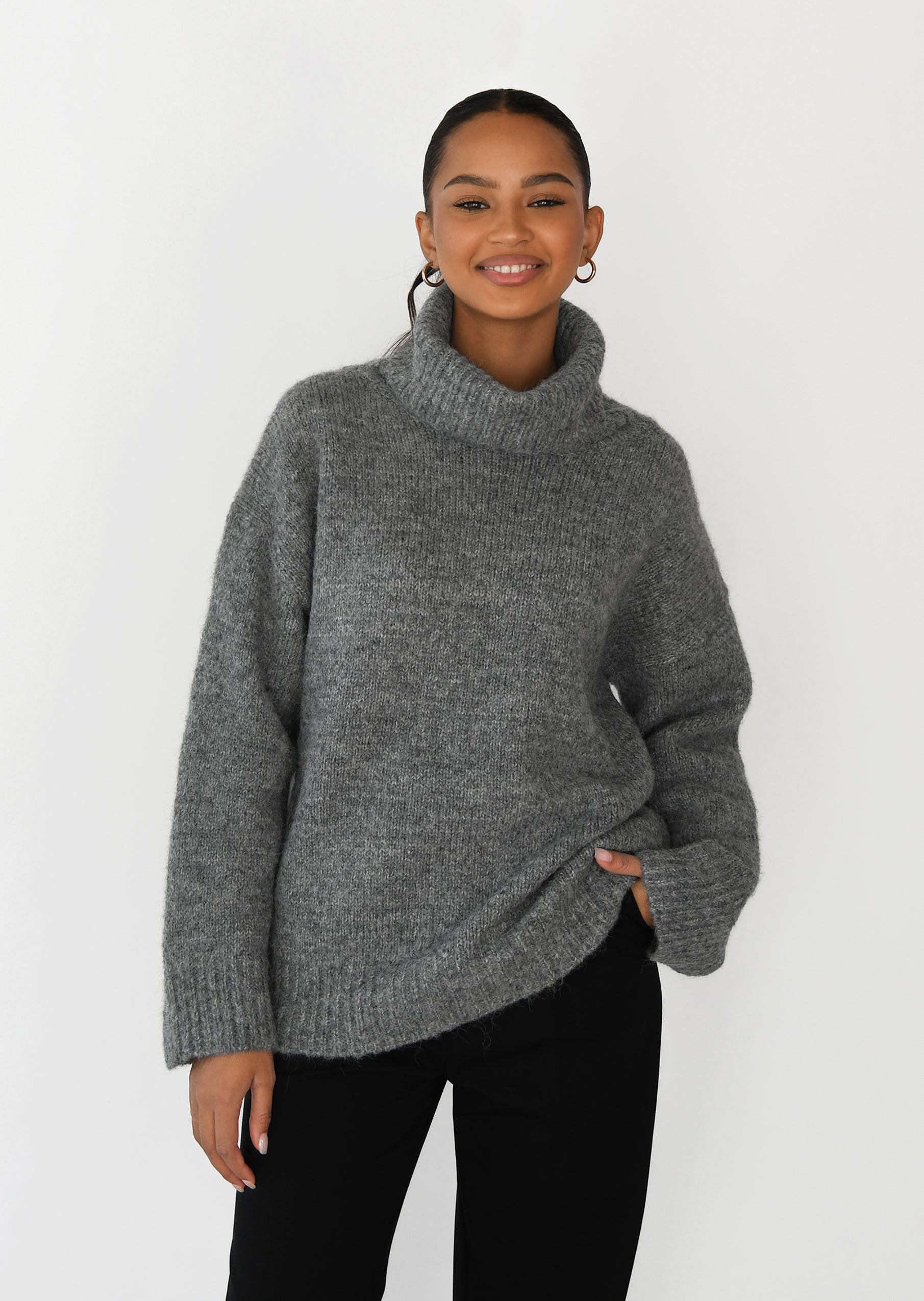 Pull col roulé en maille – Outfitbook.fr