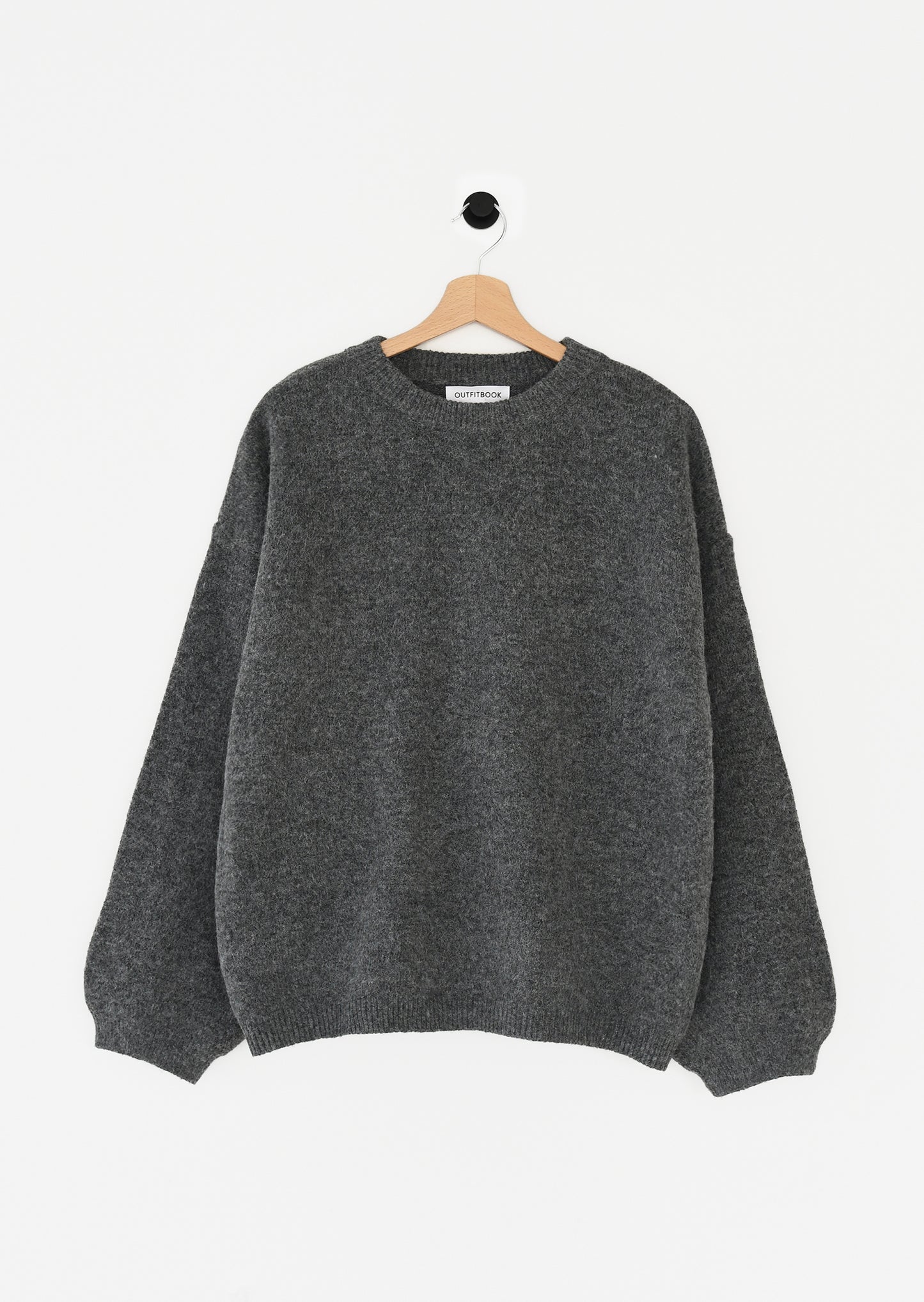 Oversized round-neck knit sweater 