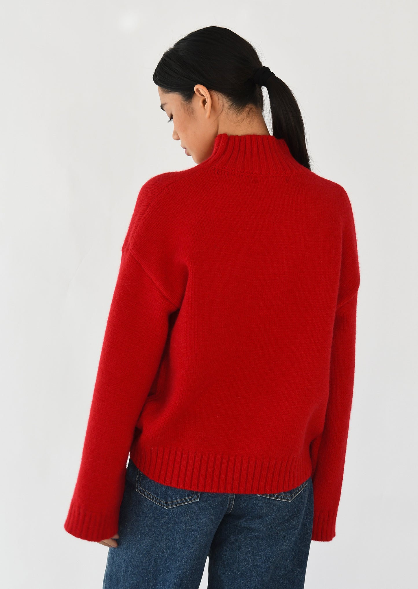 High neck knit sweater 