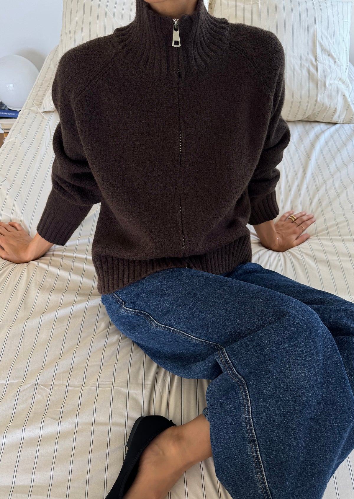 Zip Funnel-Neck Cardigan