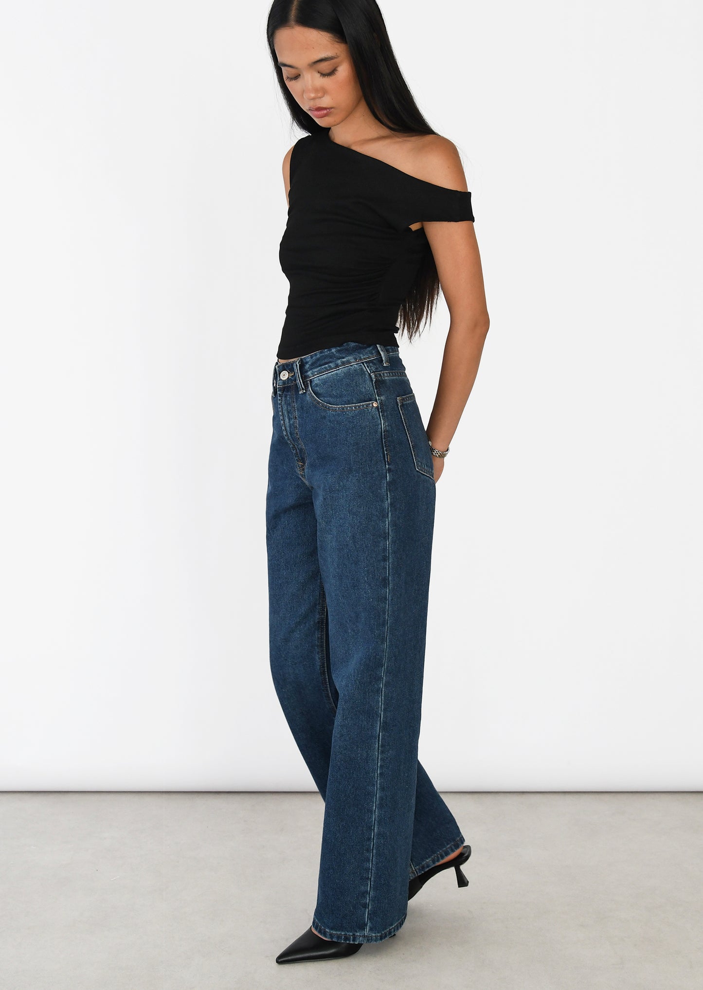 Jean droit taille haute