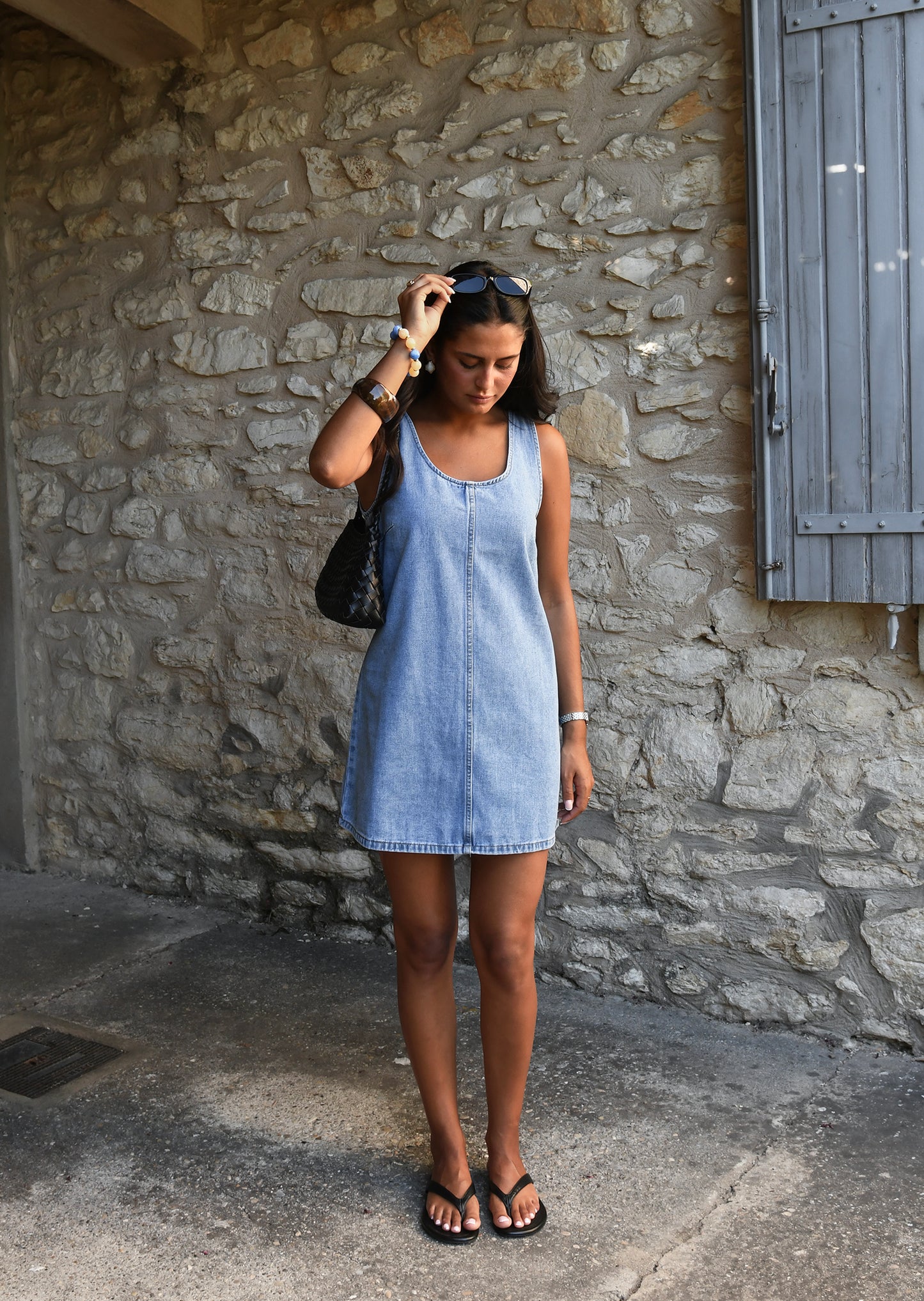 Robe courte en jean