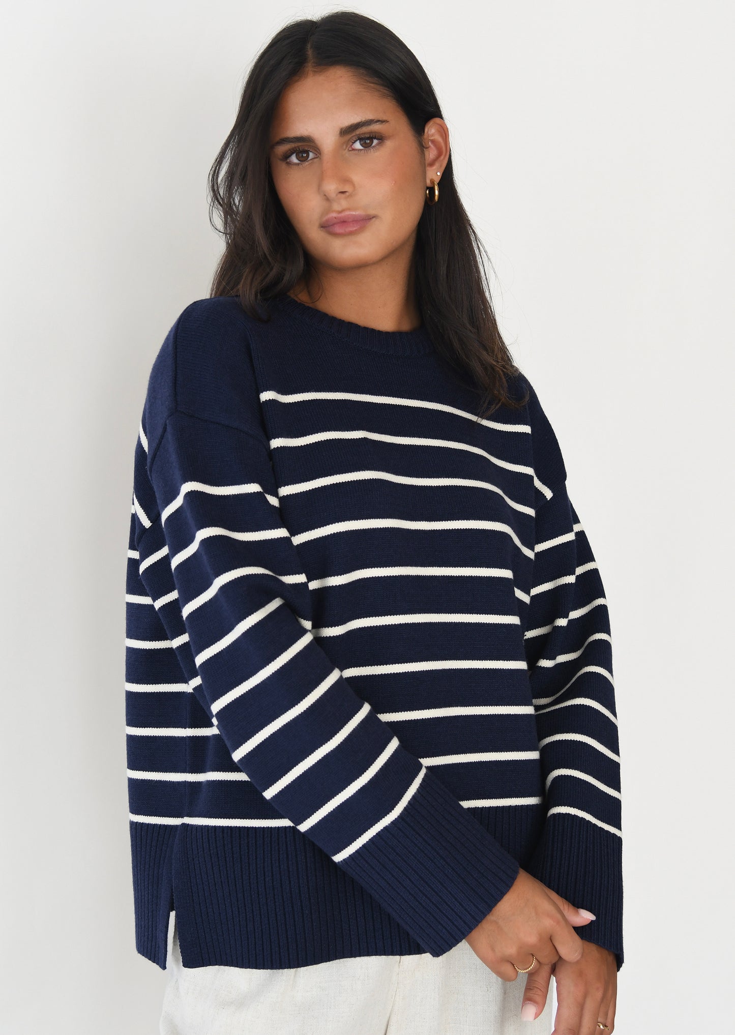 Striped knit sweater