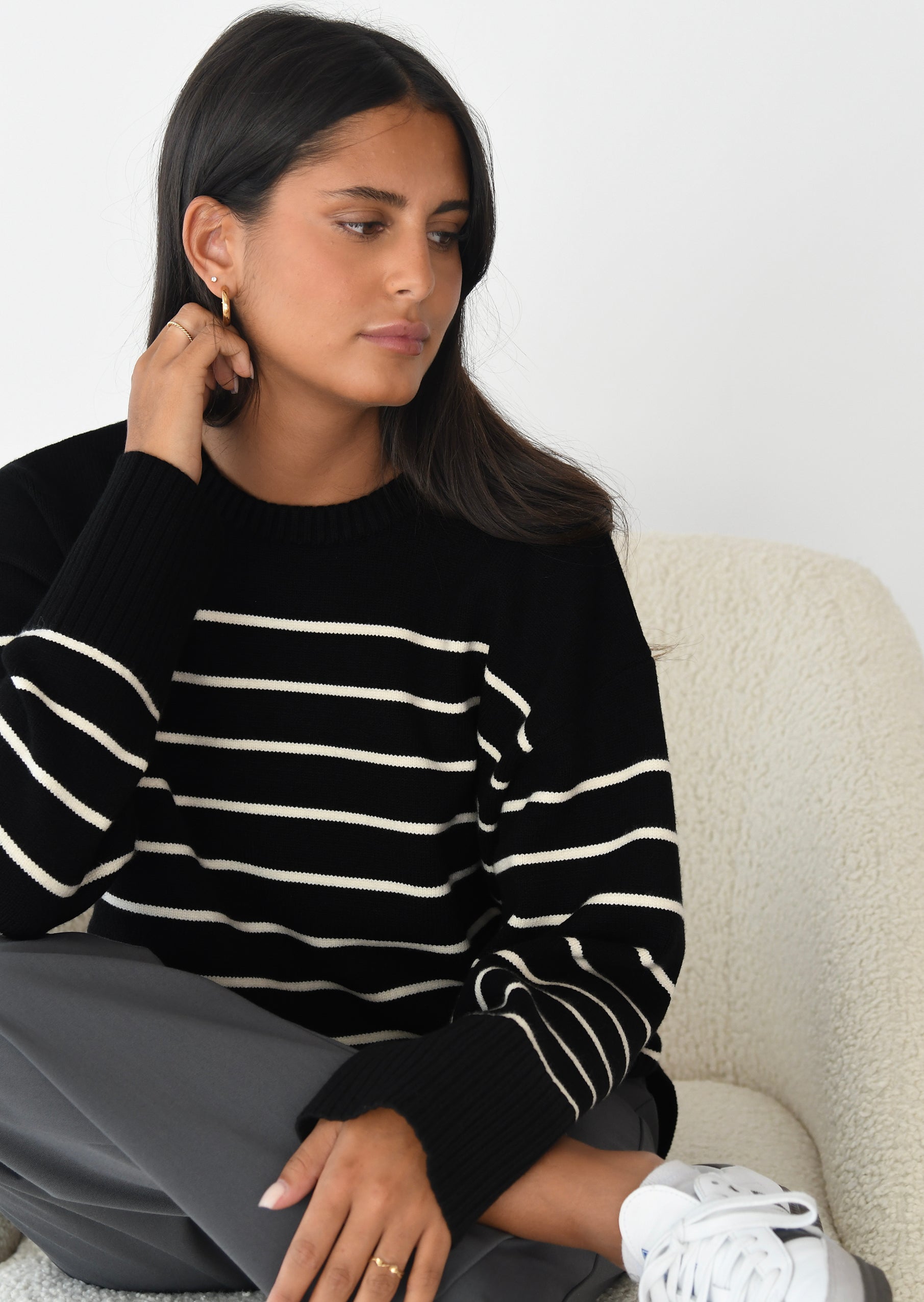 Striped knit sweater