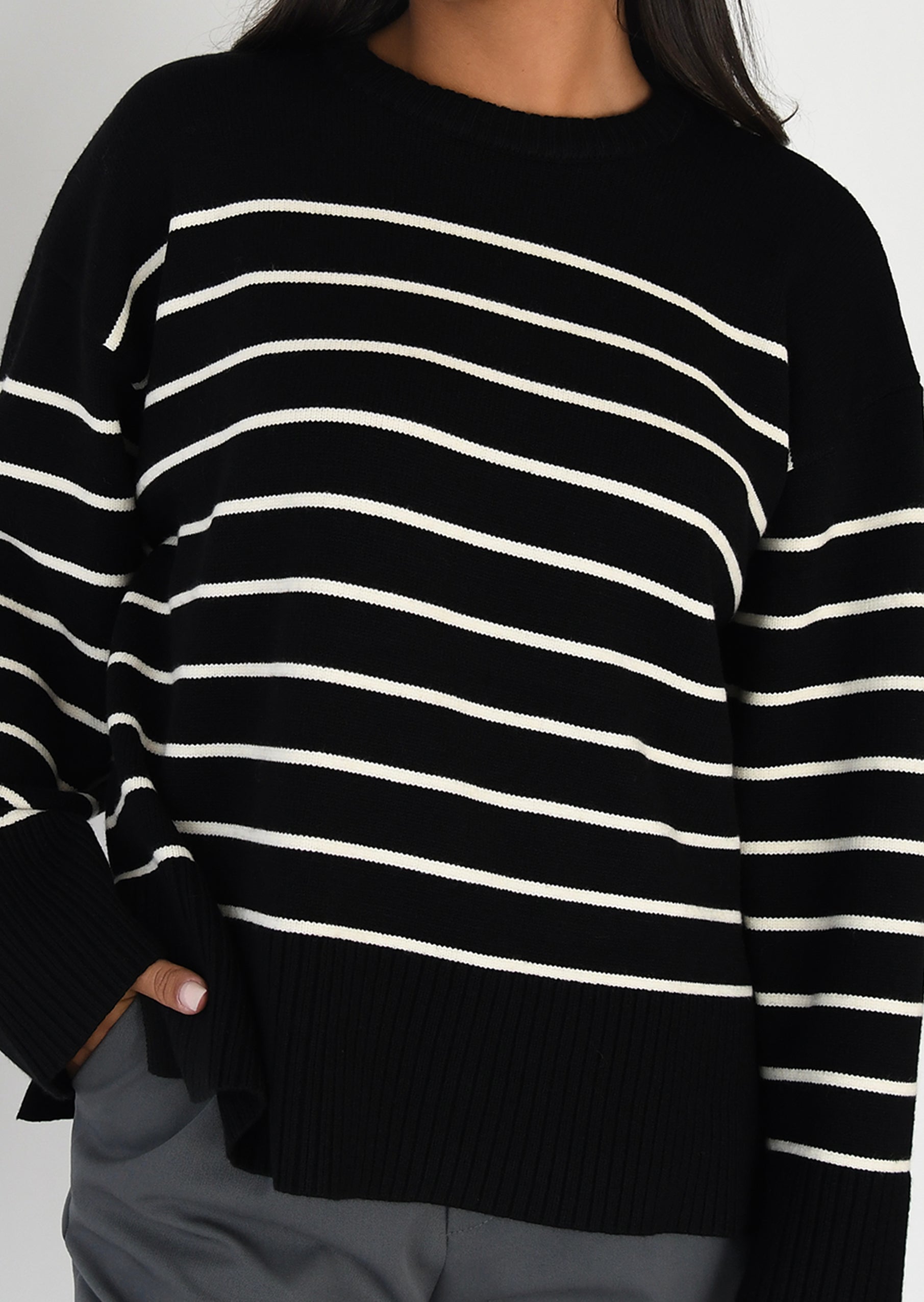 Striped knit sweater