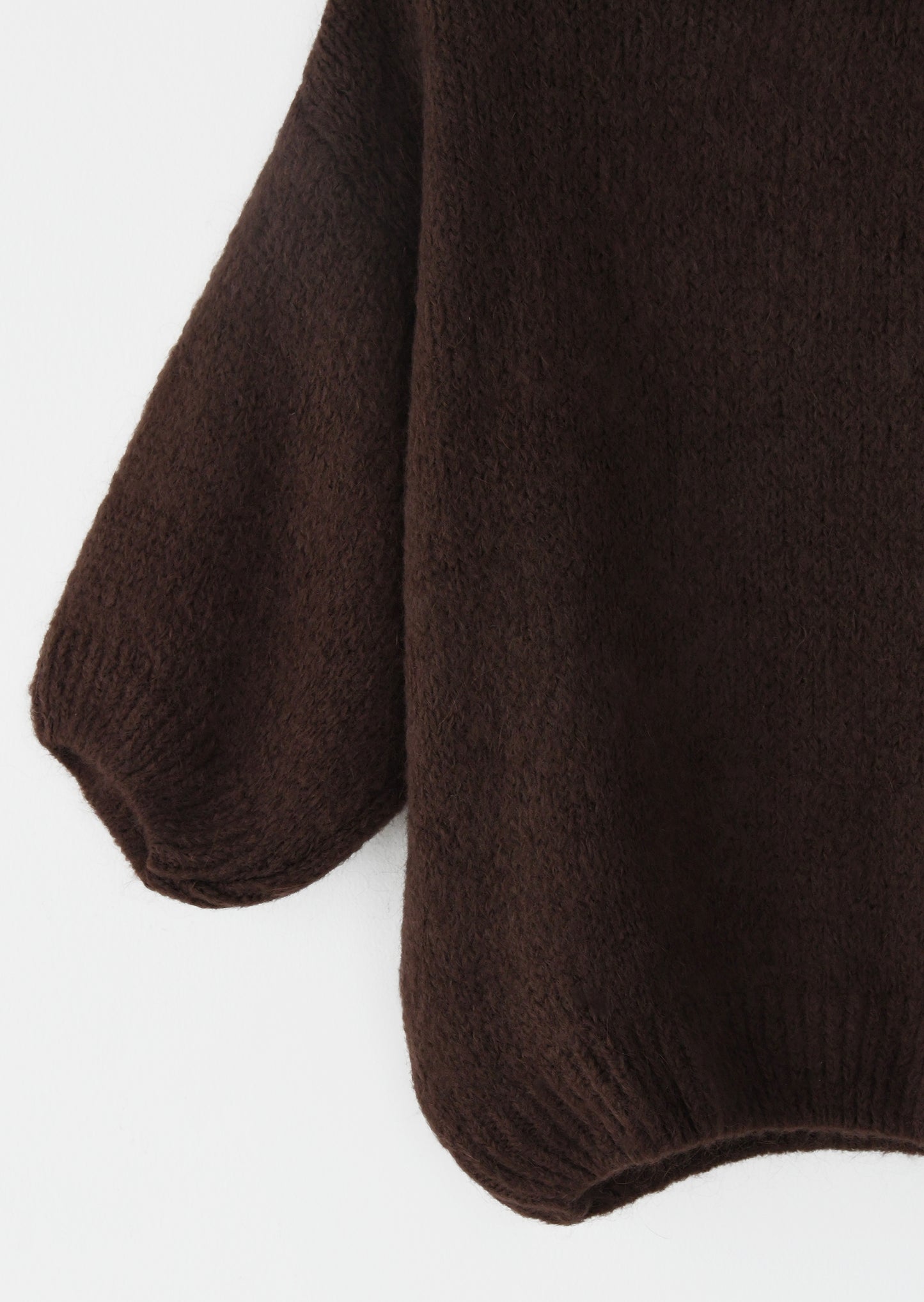 Short-sleeved sweater in kid mohair and wool blend