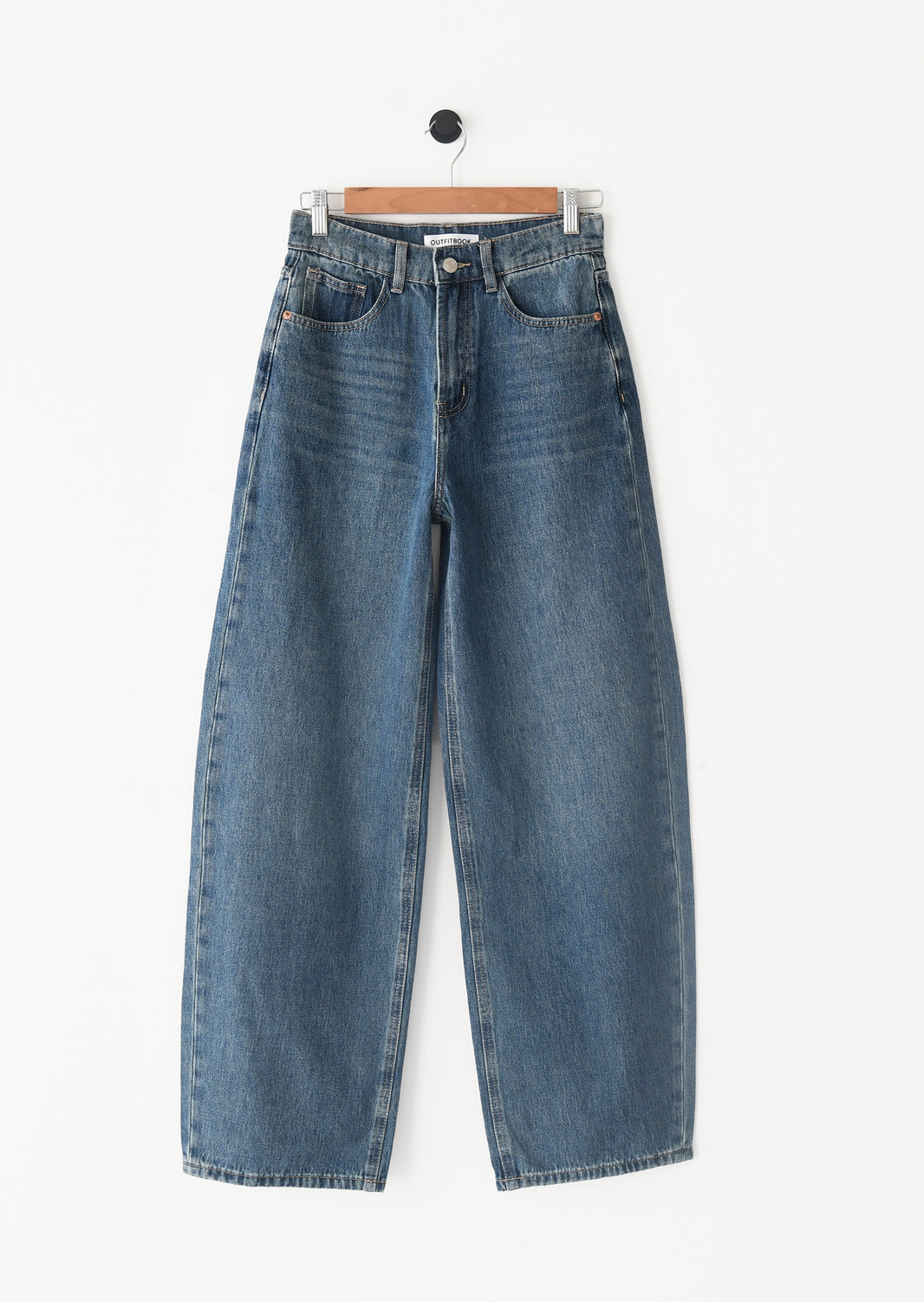 High-waisted barrel jeans
