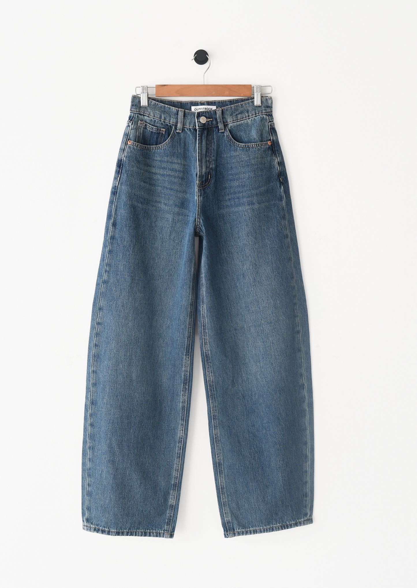 High-waisted barrel jeans