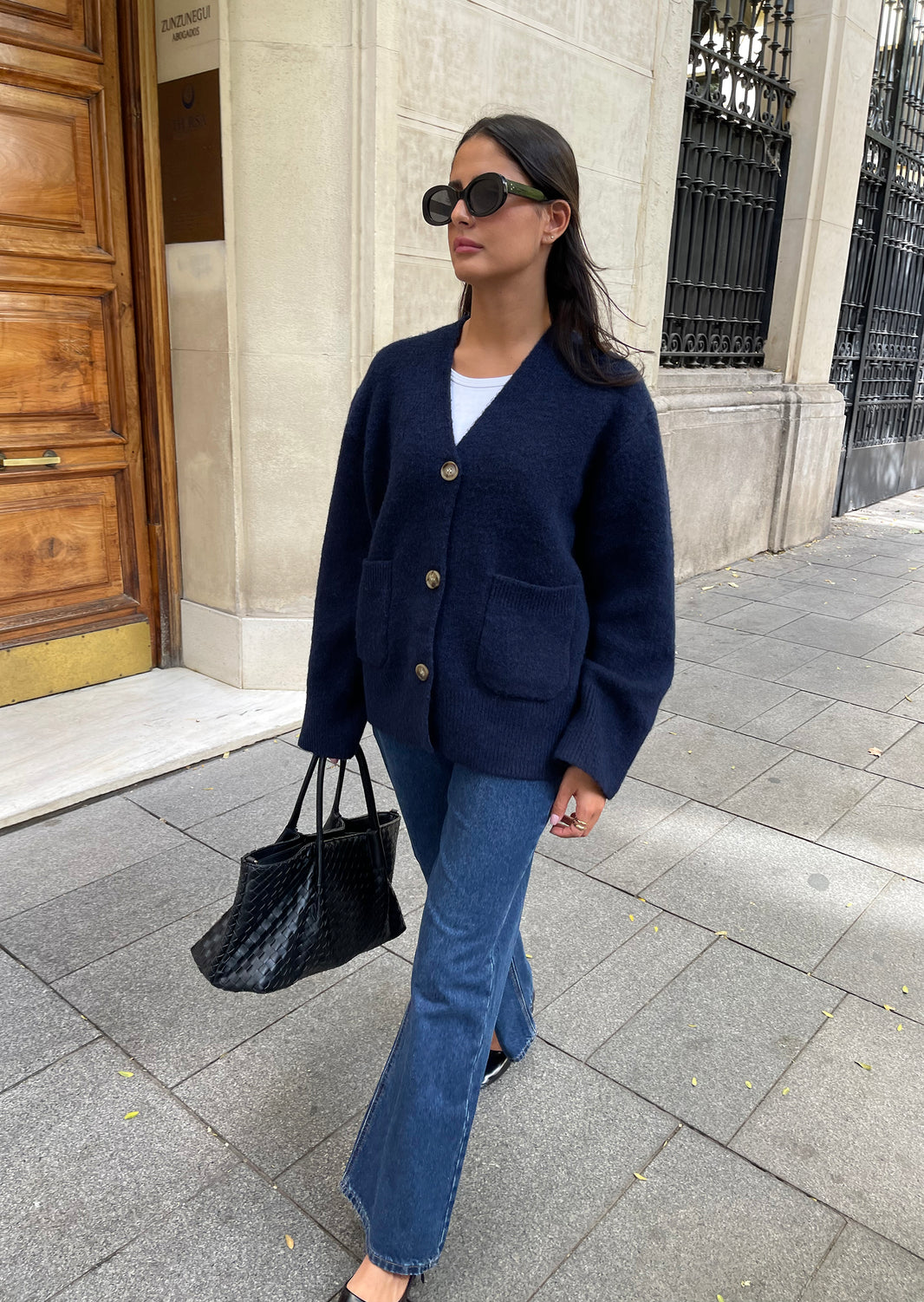 Cardigan maille poches