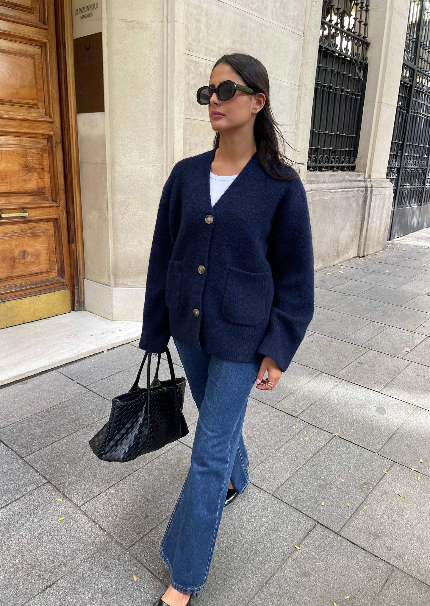 Cárdigan punto bolsillos