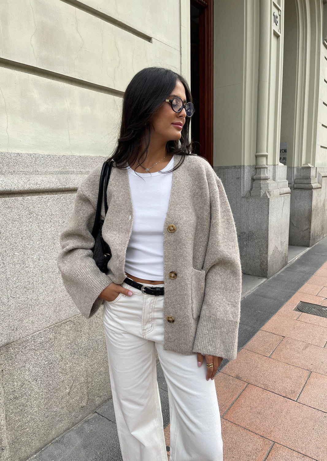 Cardigan maille poches