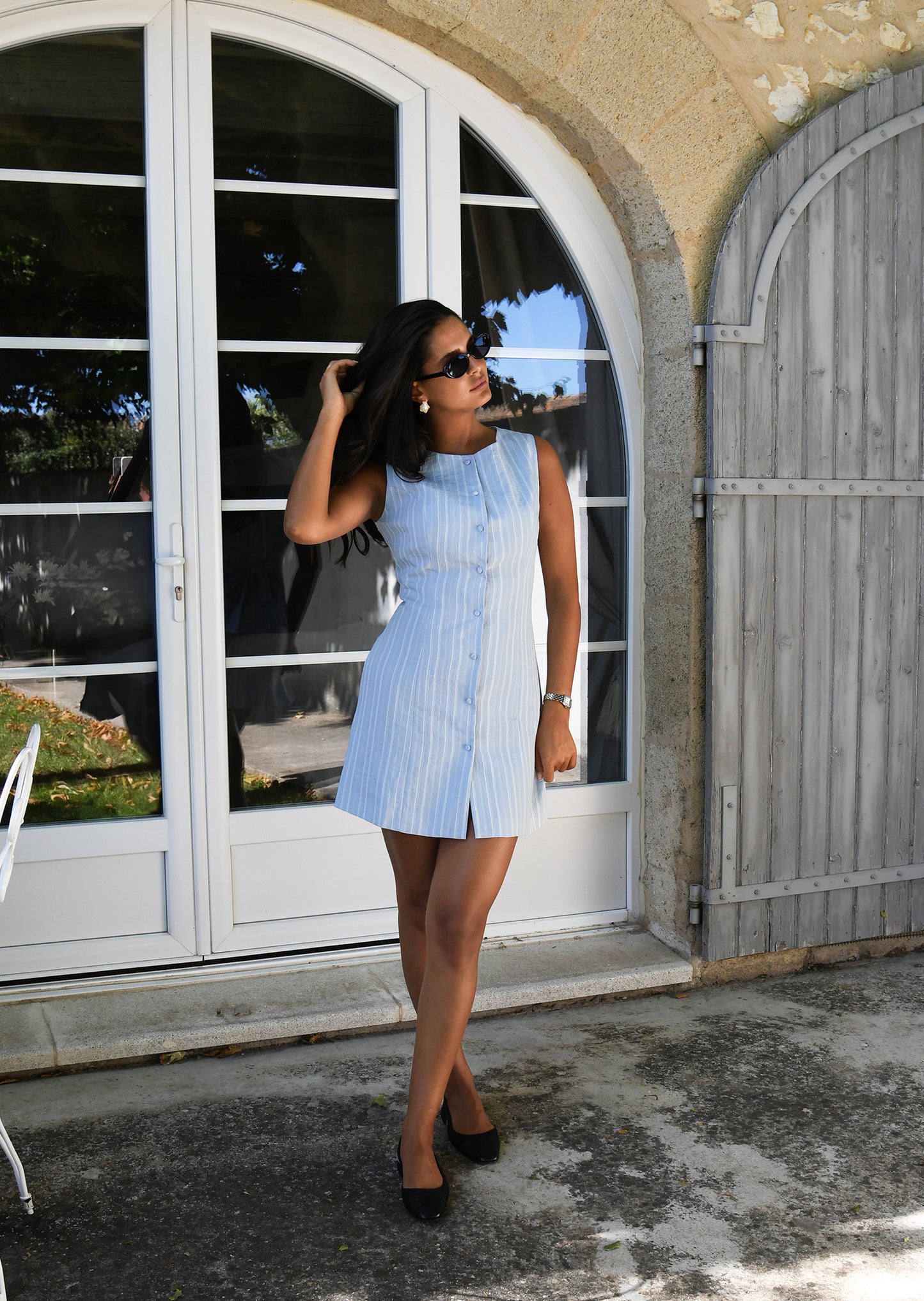 Vestido mini de rayas