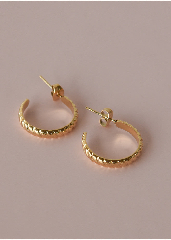 Earrings with twist hoop design