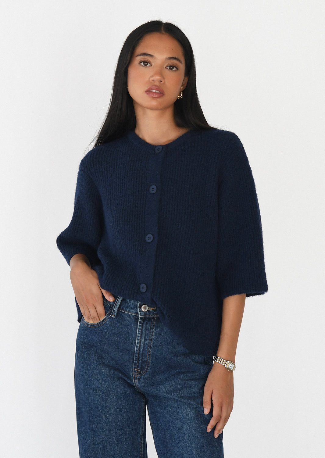 Cárdigan punto manga corta