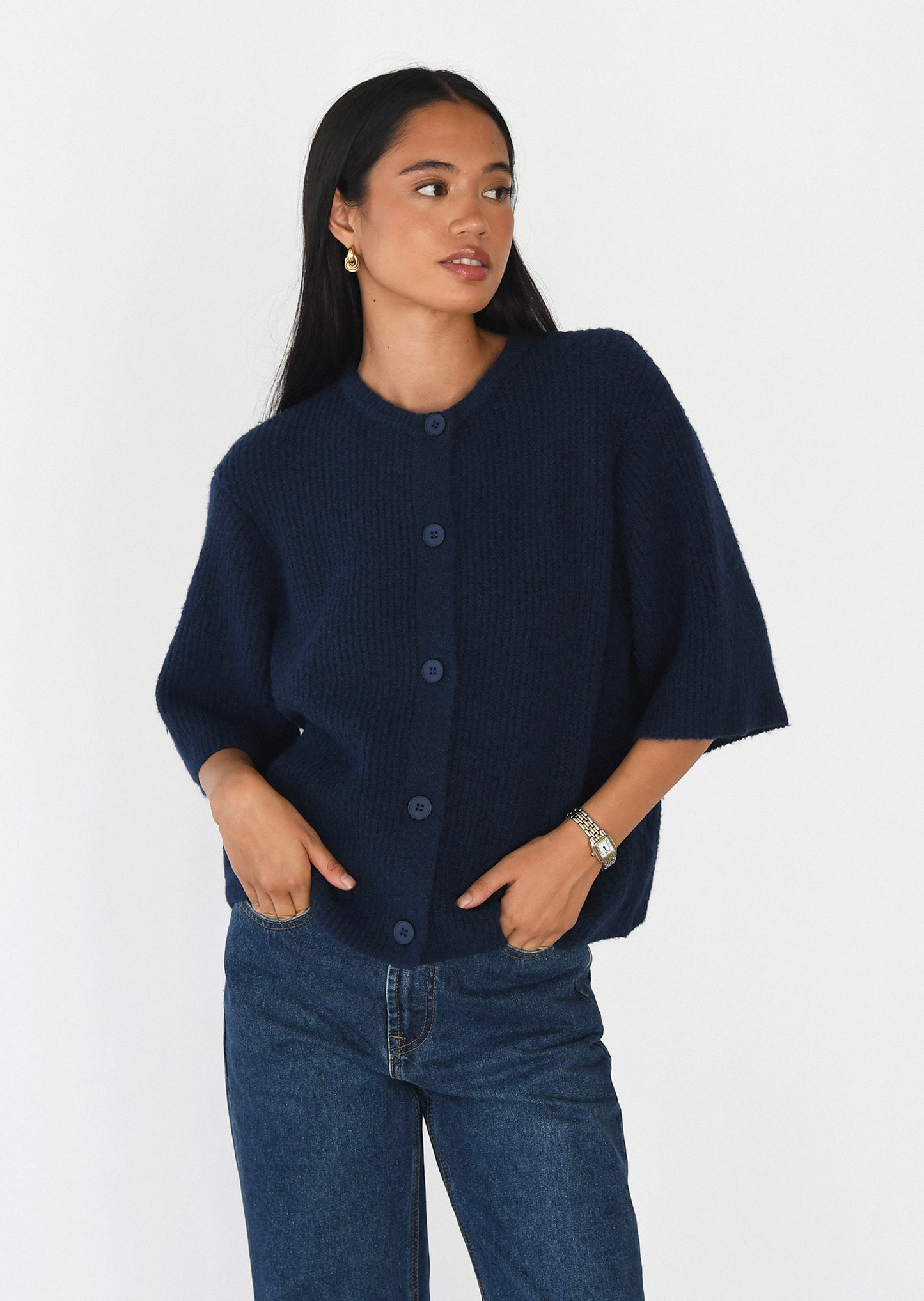 Cárdigan punto manga corta