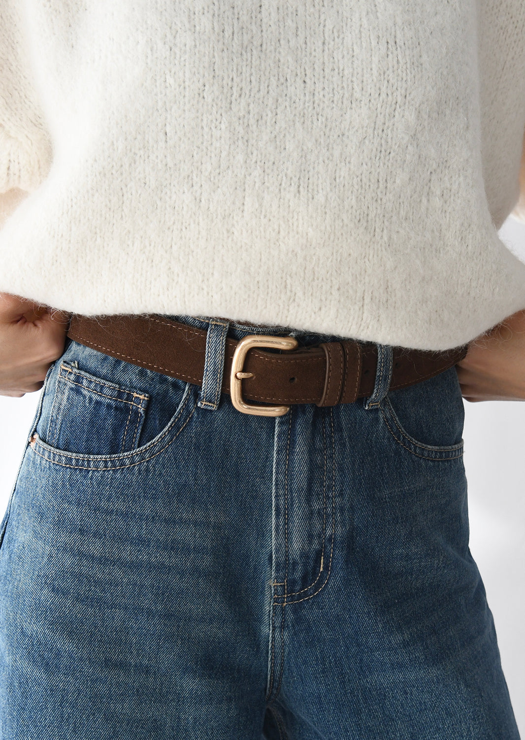 Ceinture boucle carrée en cuir