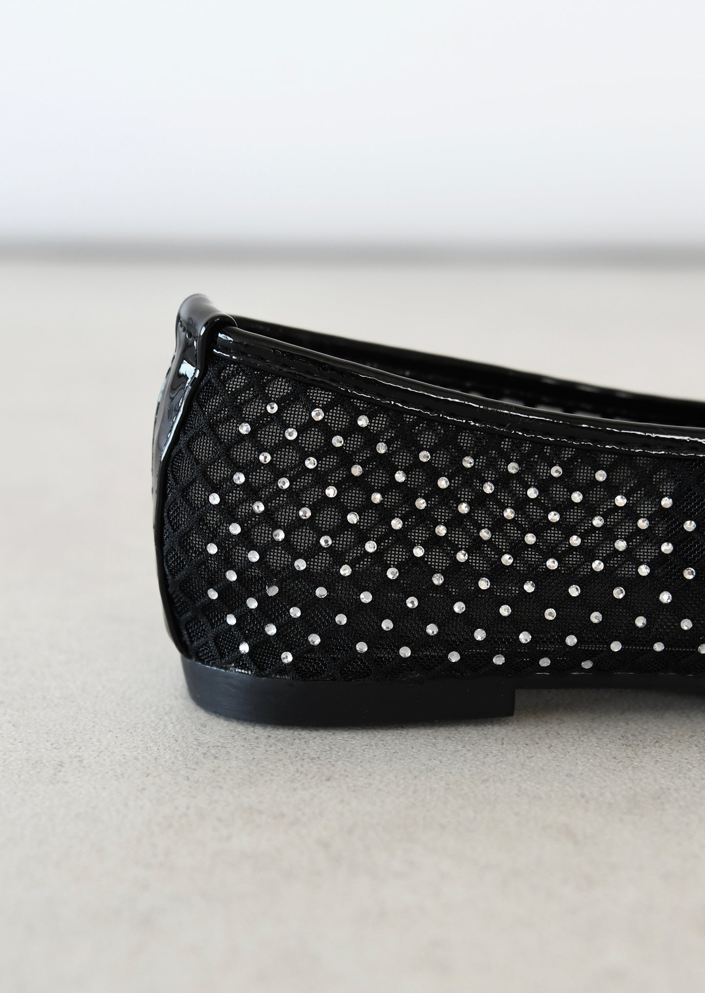 Mesh embellished ballet flats