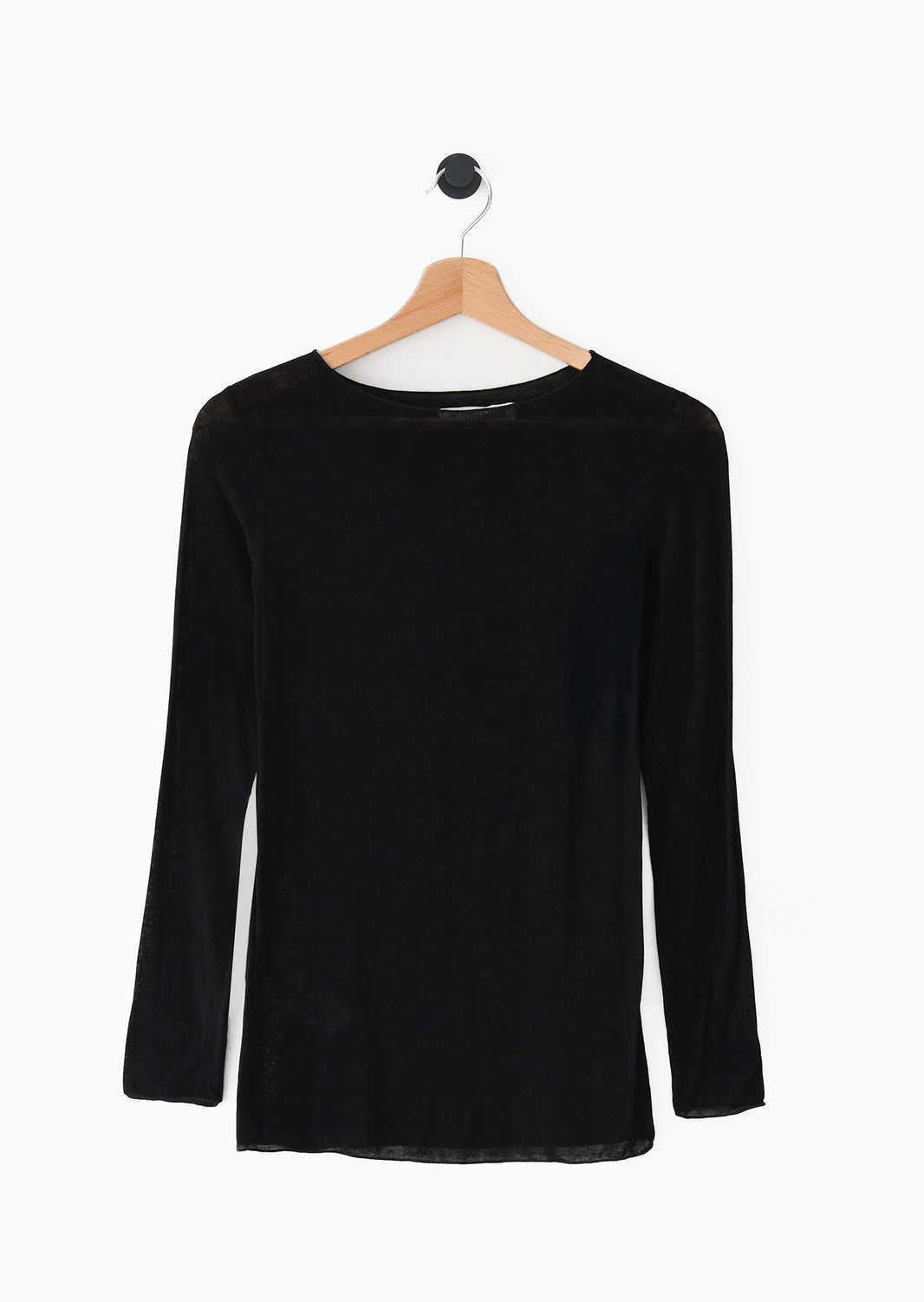 Long-sleeved top in modal and cashmere