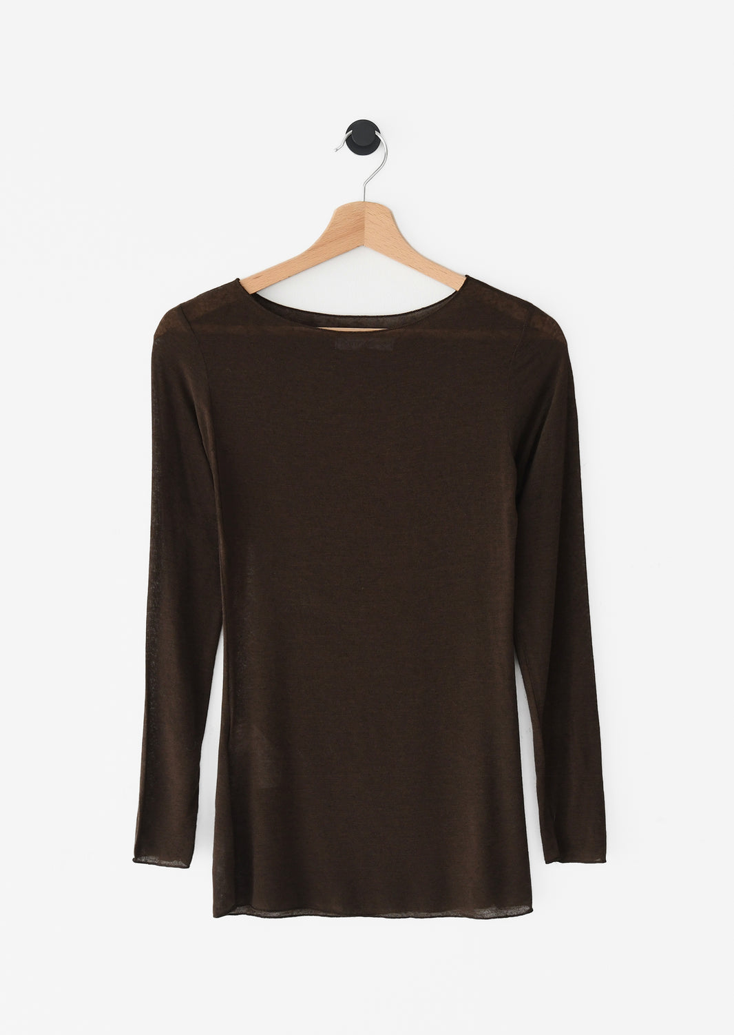 Long-sleeved top in modal and cashmere