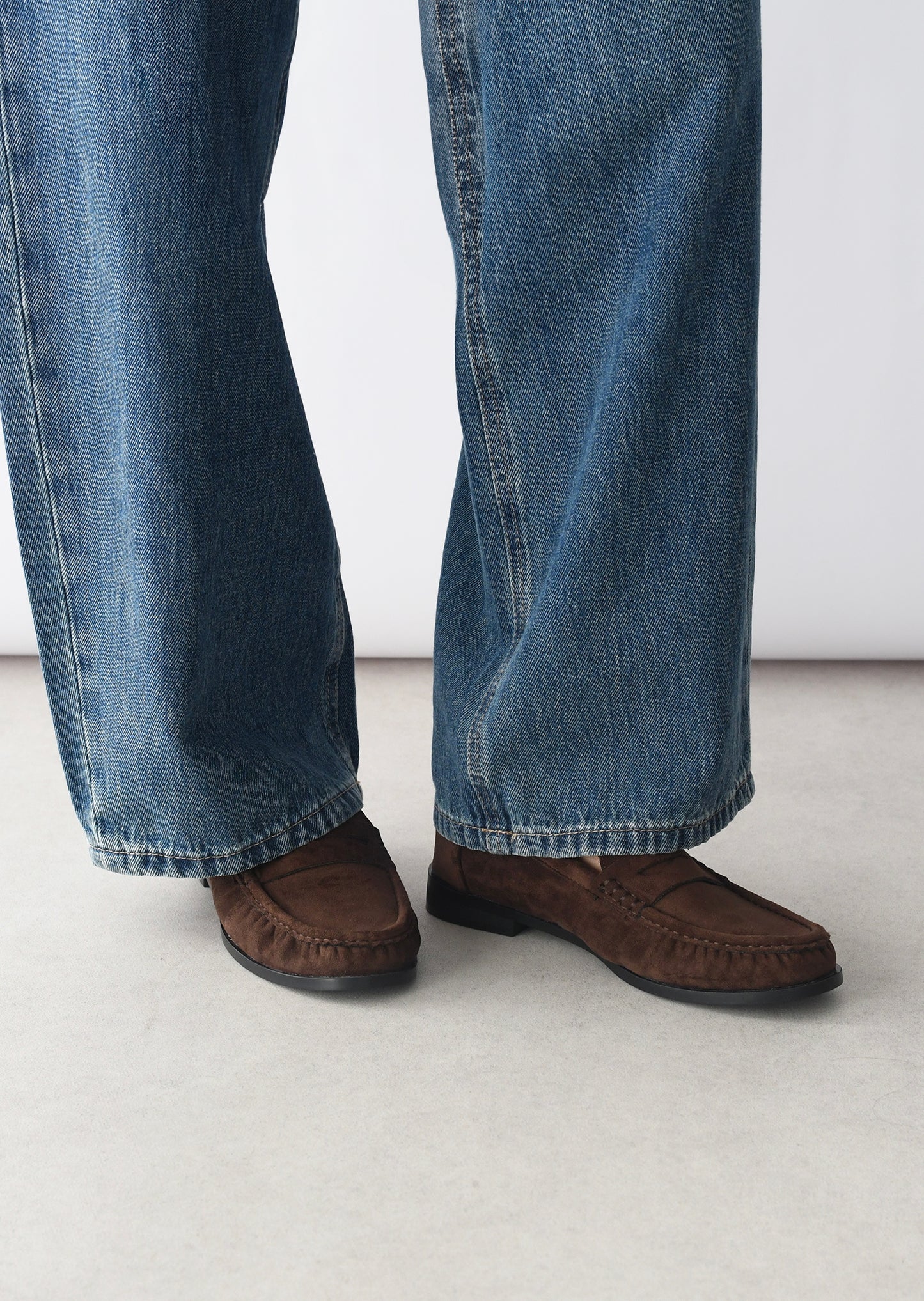 Suede-effect loafers