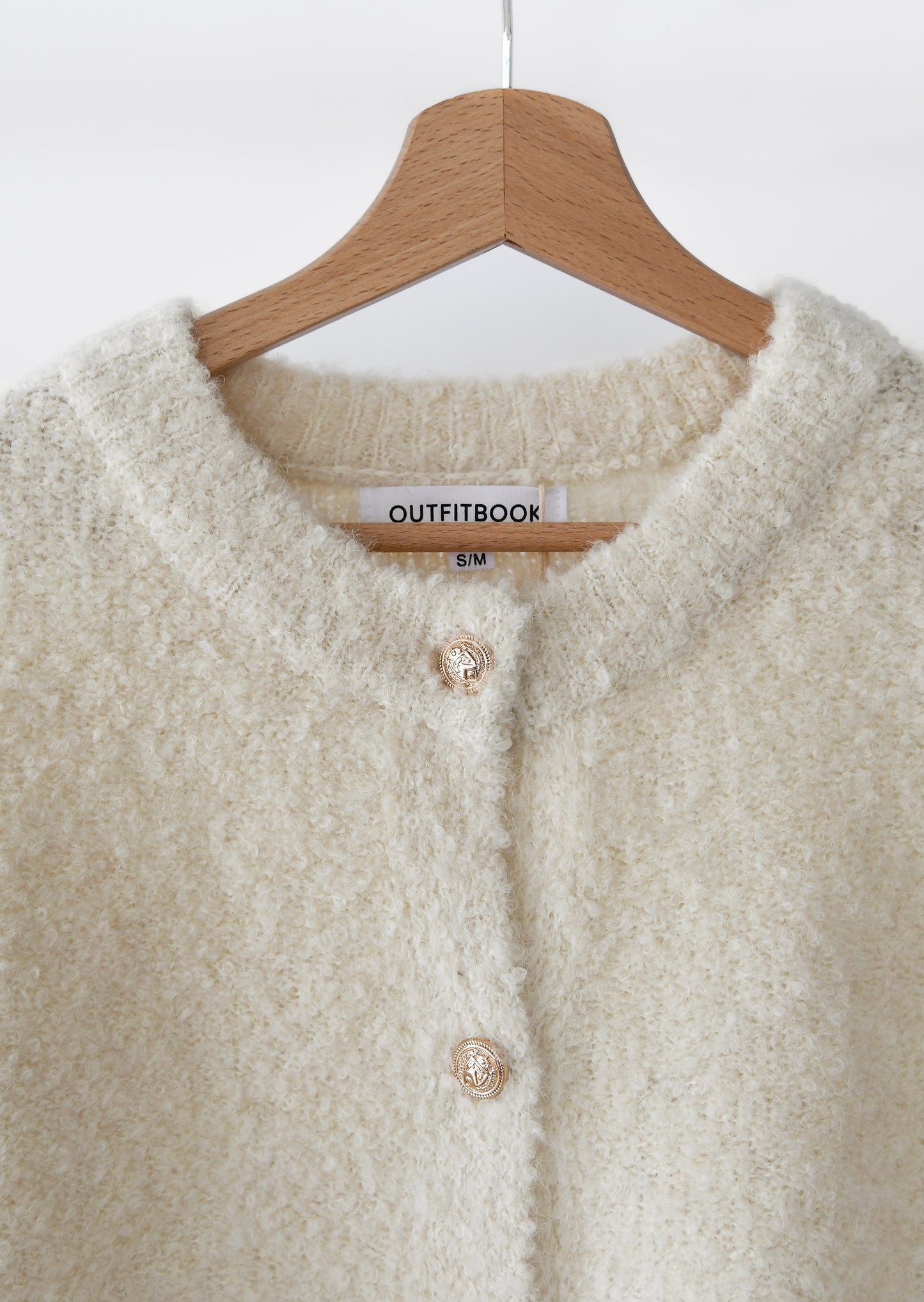 knit cardigan gold buttons