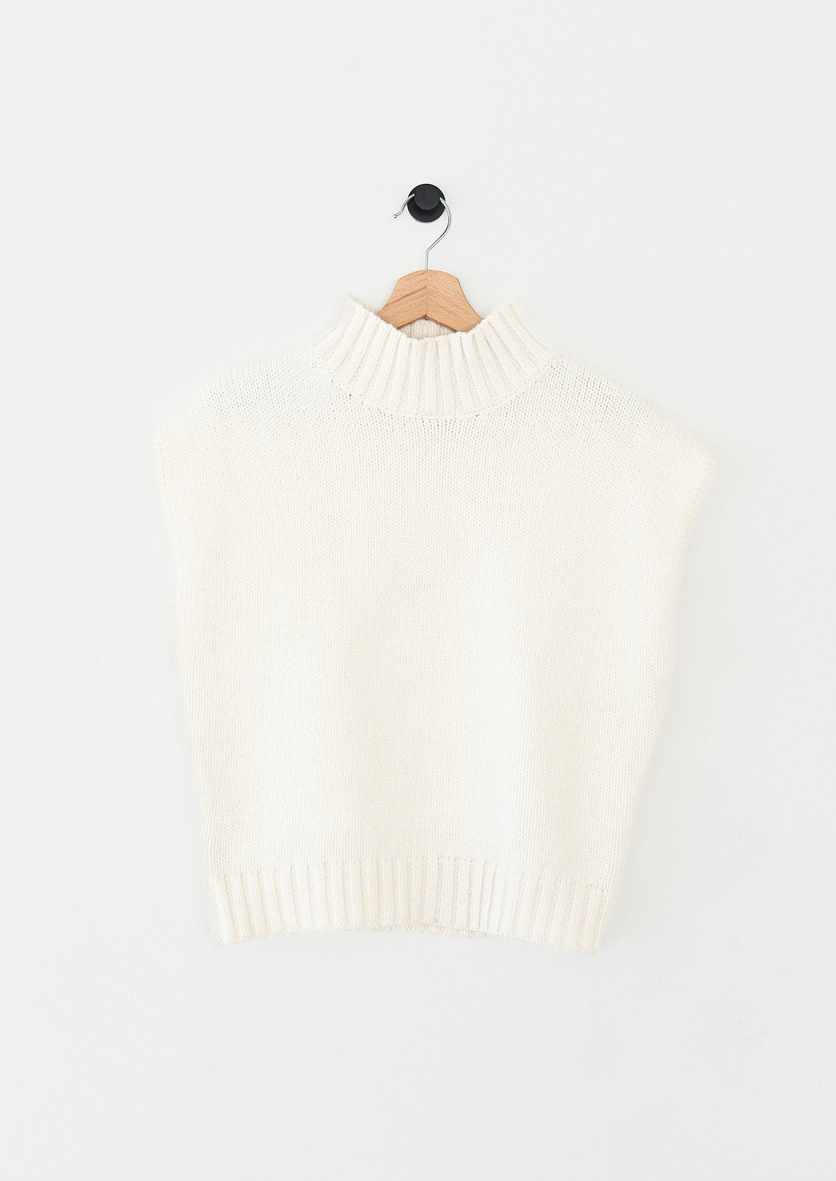 Chaleco de punto con cuello chimenea