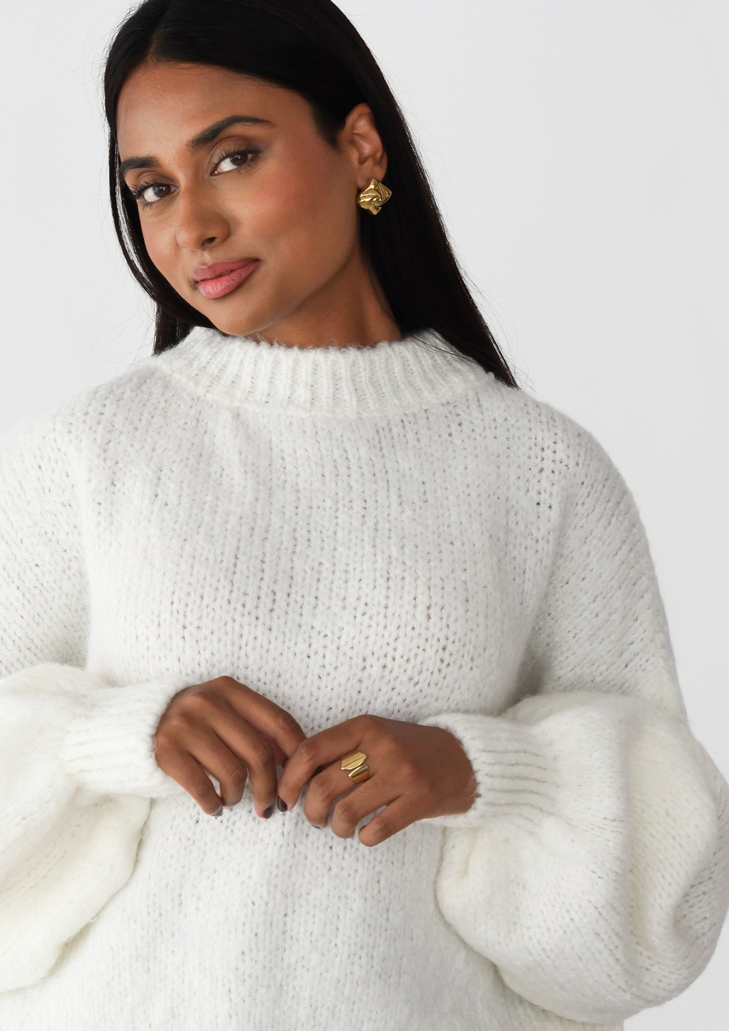 Knit wool-blend sweater 