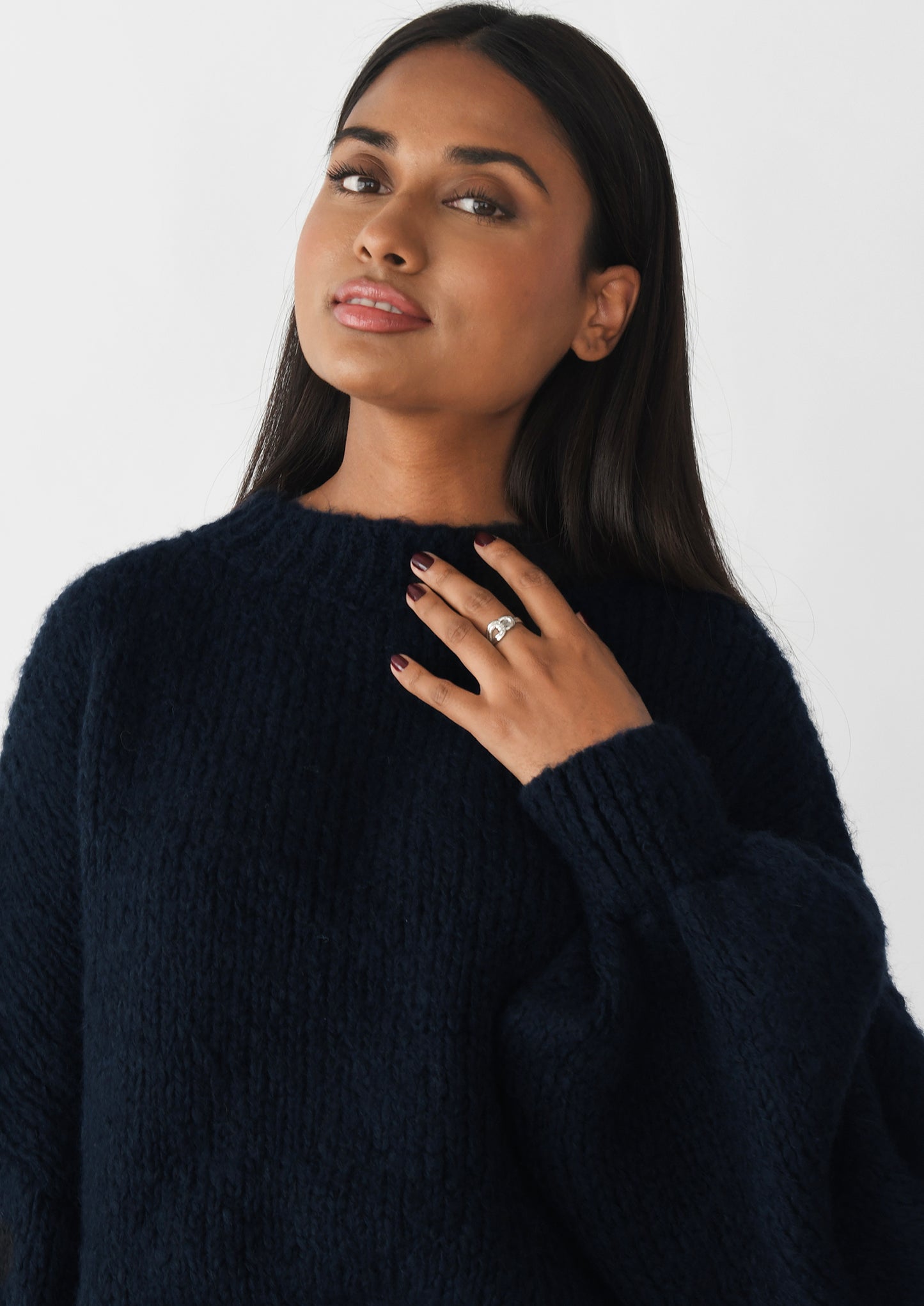 Knit wool-blend sweater 