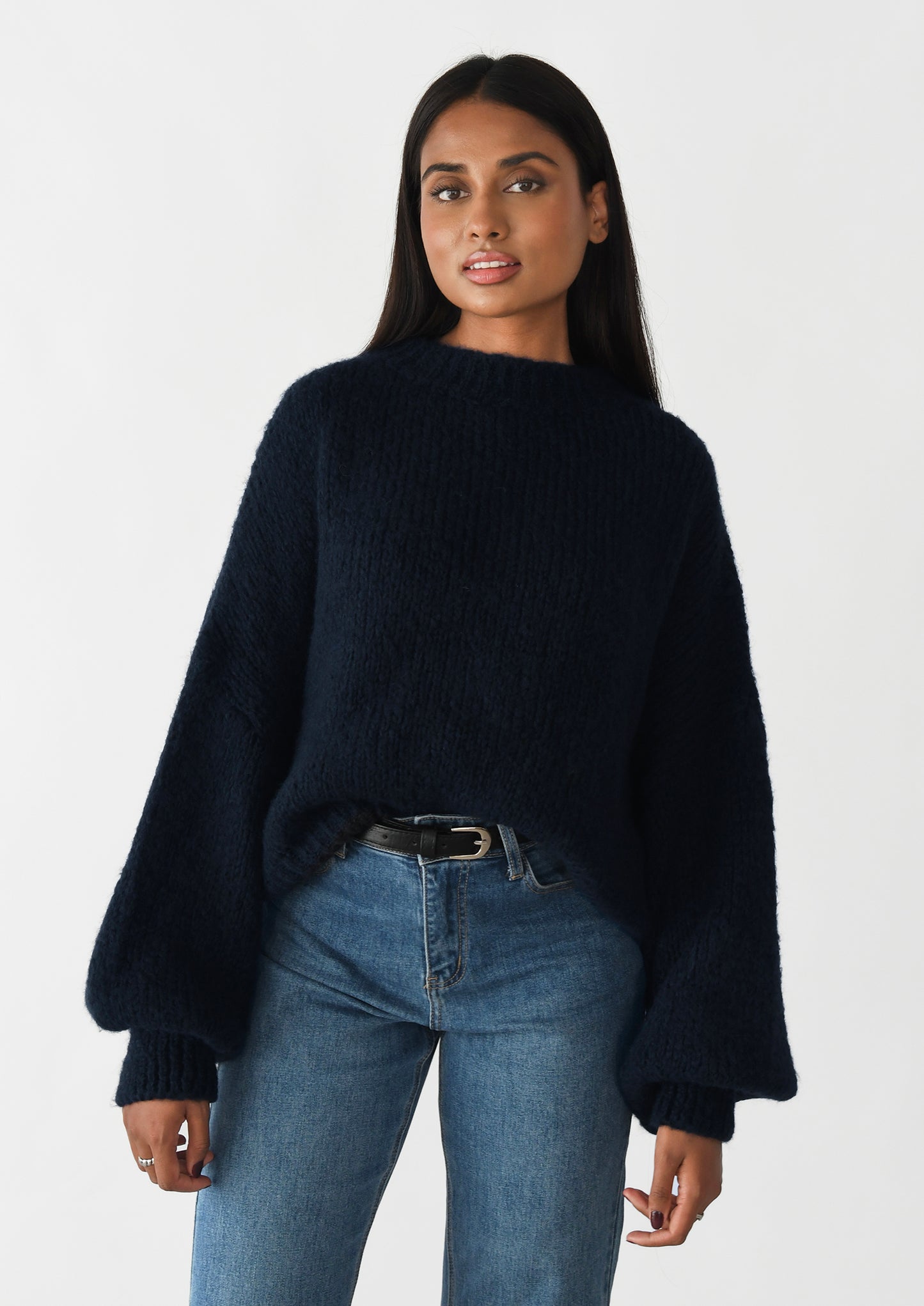 Knit wool-blend sweater 