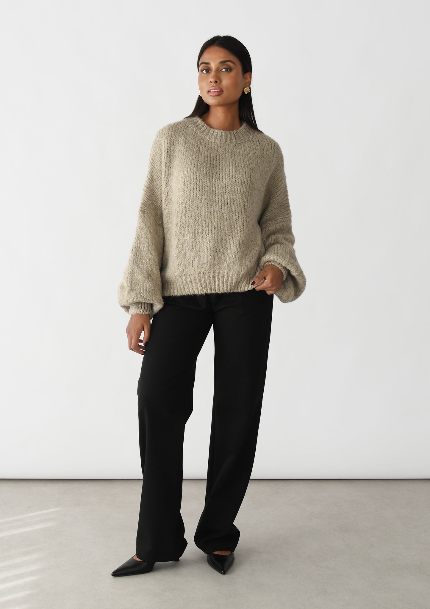 Knit wool-blend sweater 